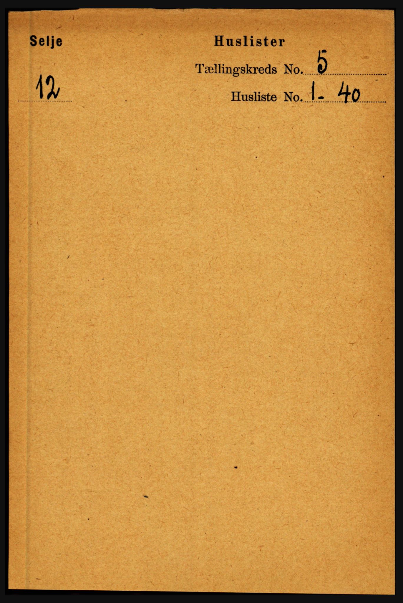 RA, 1891 census for 1441 Selje, 1891, p. 1351