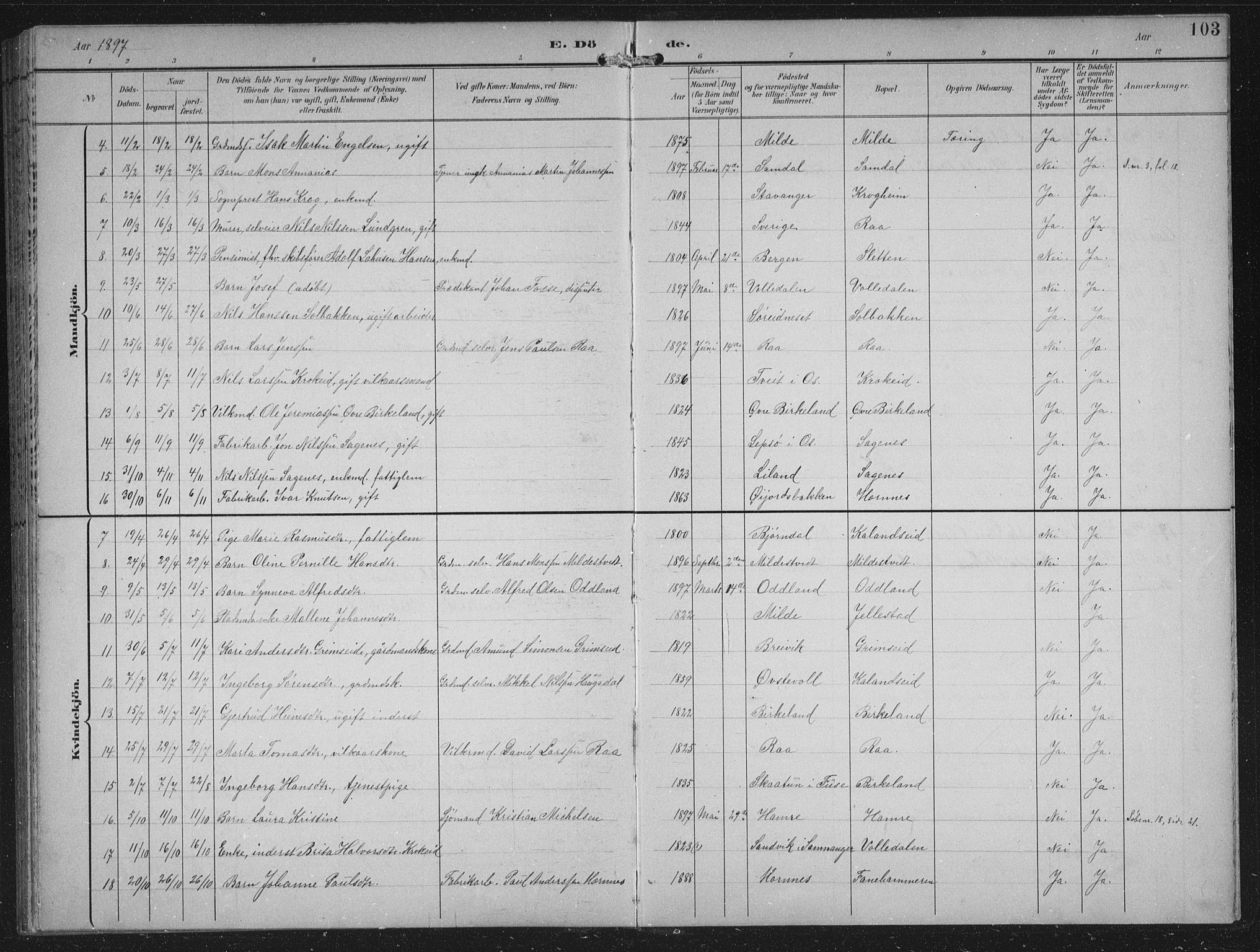 Fana Sokneprestembete, AV/SAB-A-75101/H/Hab/Haba/L0003: Parish register (copy) no. A 3, 1895-1902, p. 103