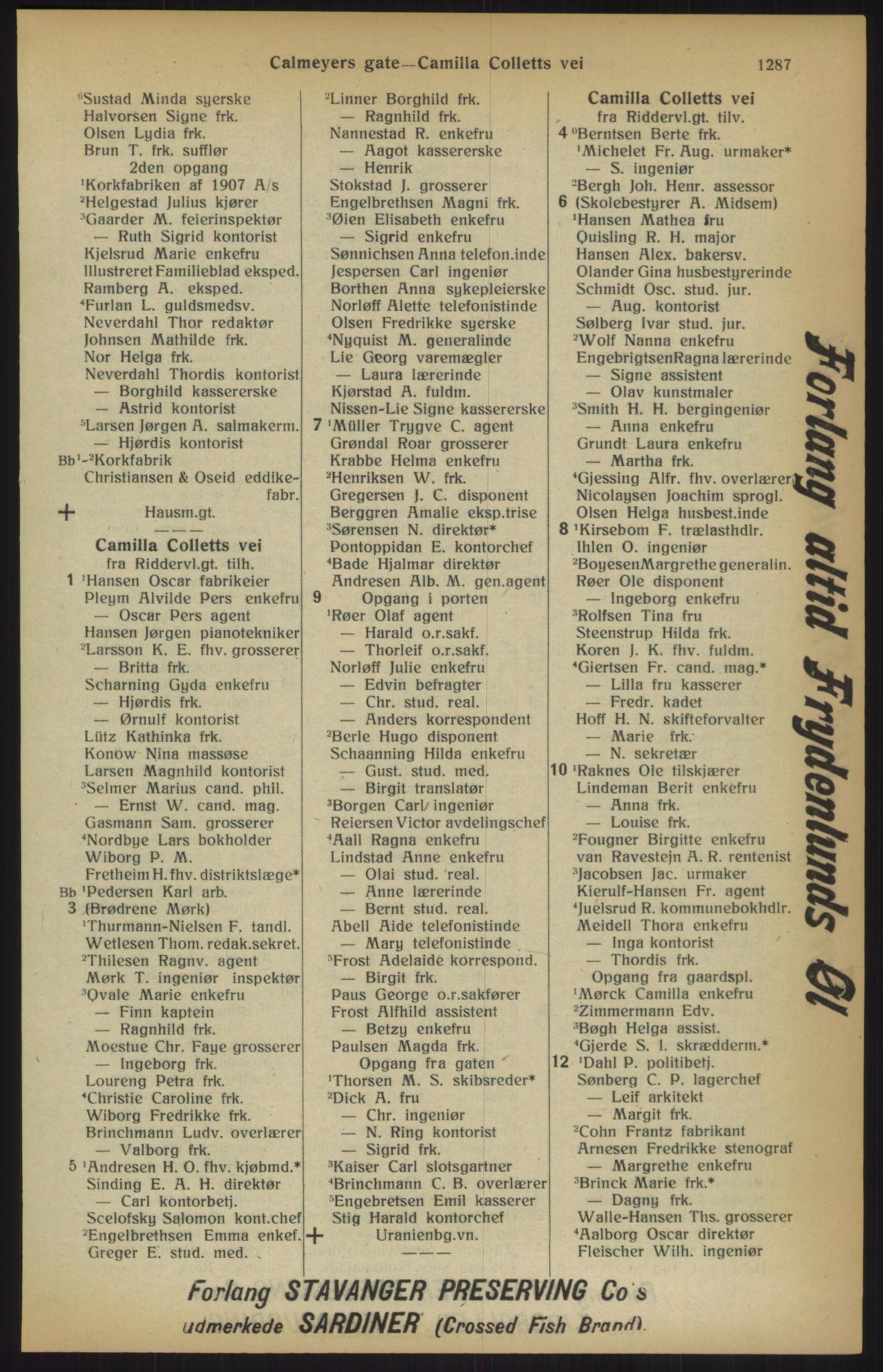 Kristiania/Oslo adressebok, PUBL/-, 1915, p. 1287