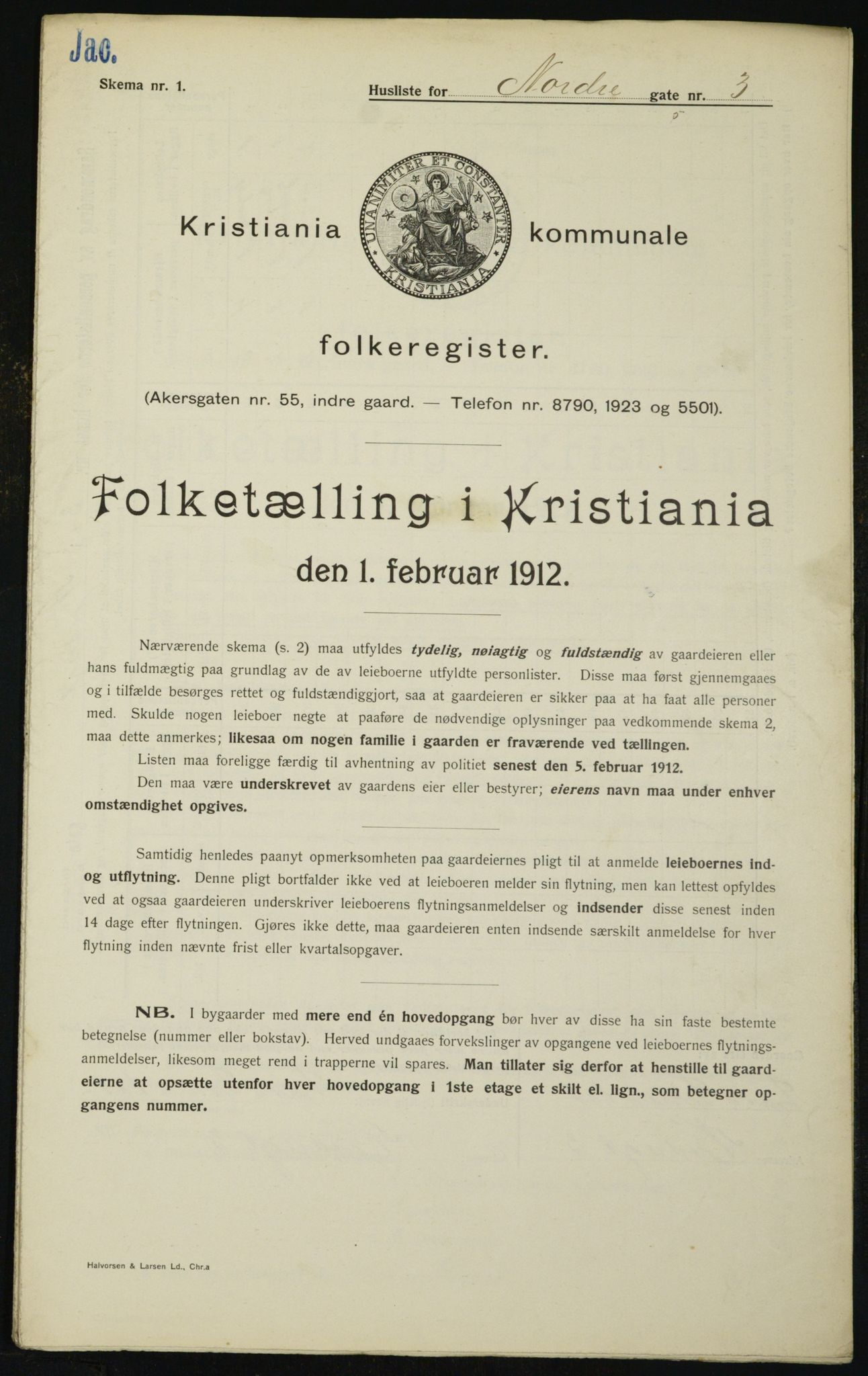 OBA, Municipal Census 1912 for Kristiania, 1912, p. 73689