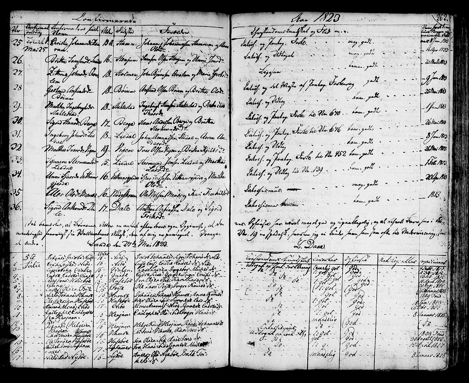 Leikanger sokneprestembete, AV/SAB-A-81001/H/Haa/Haaa/L0006: Parish register (official) no. A 6, 1810-1838, p. 262