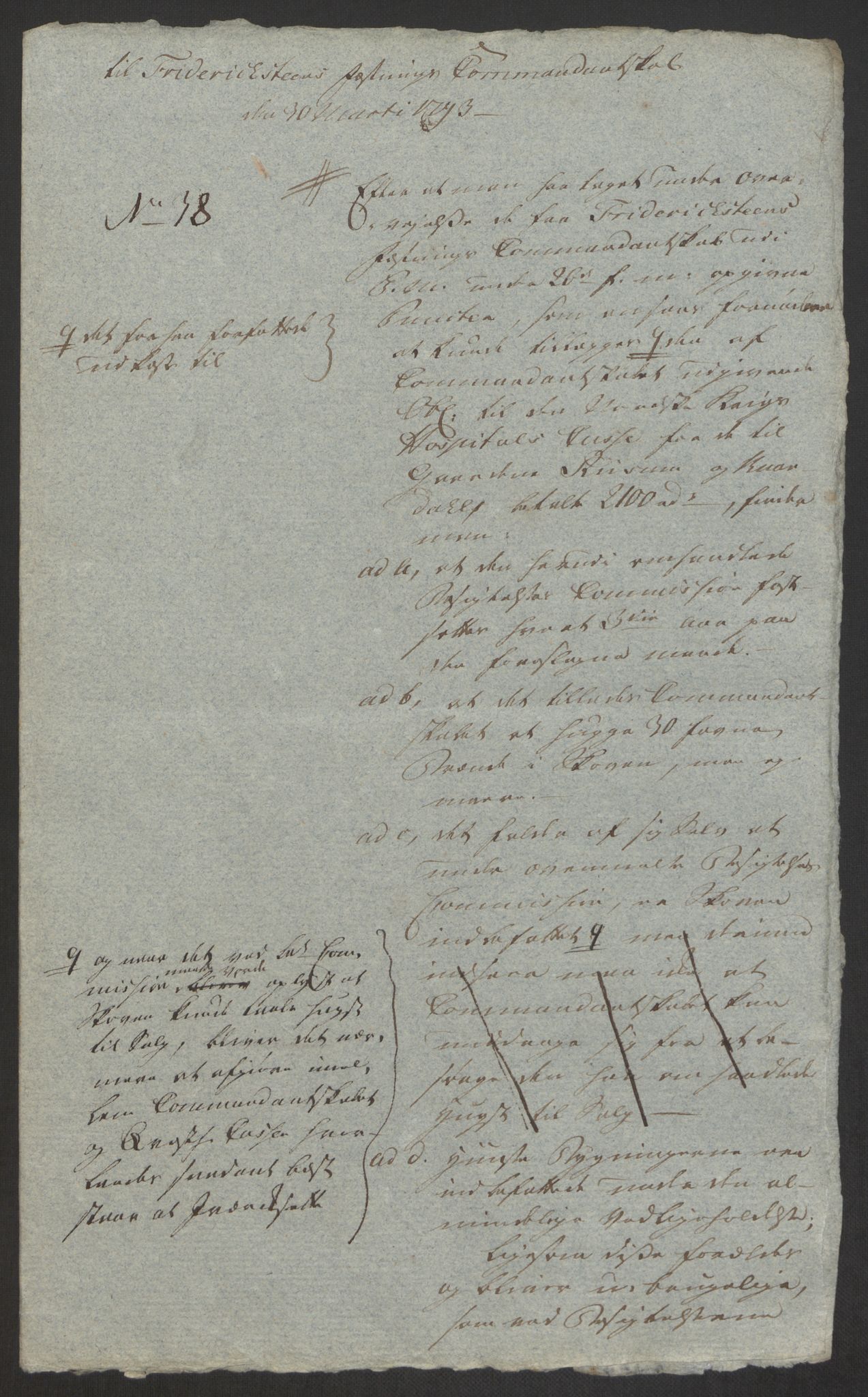 Forsvaret, Den norske kvesthuskasse/krigshospitalkasse, AV/RA-RAFA-1887/F/Fa/L0008: Konsepter, 1790-1793, p. 1073