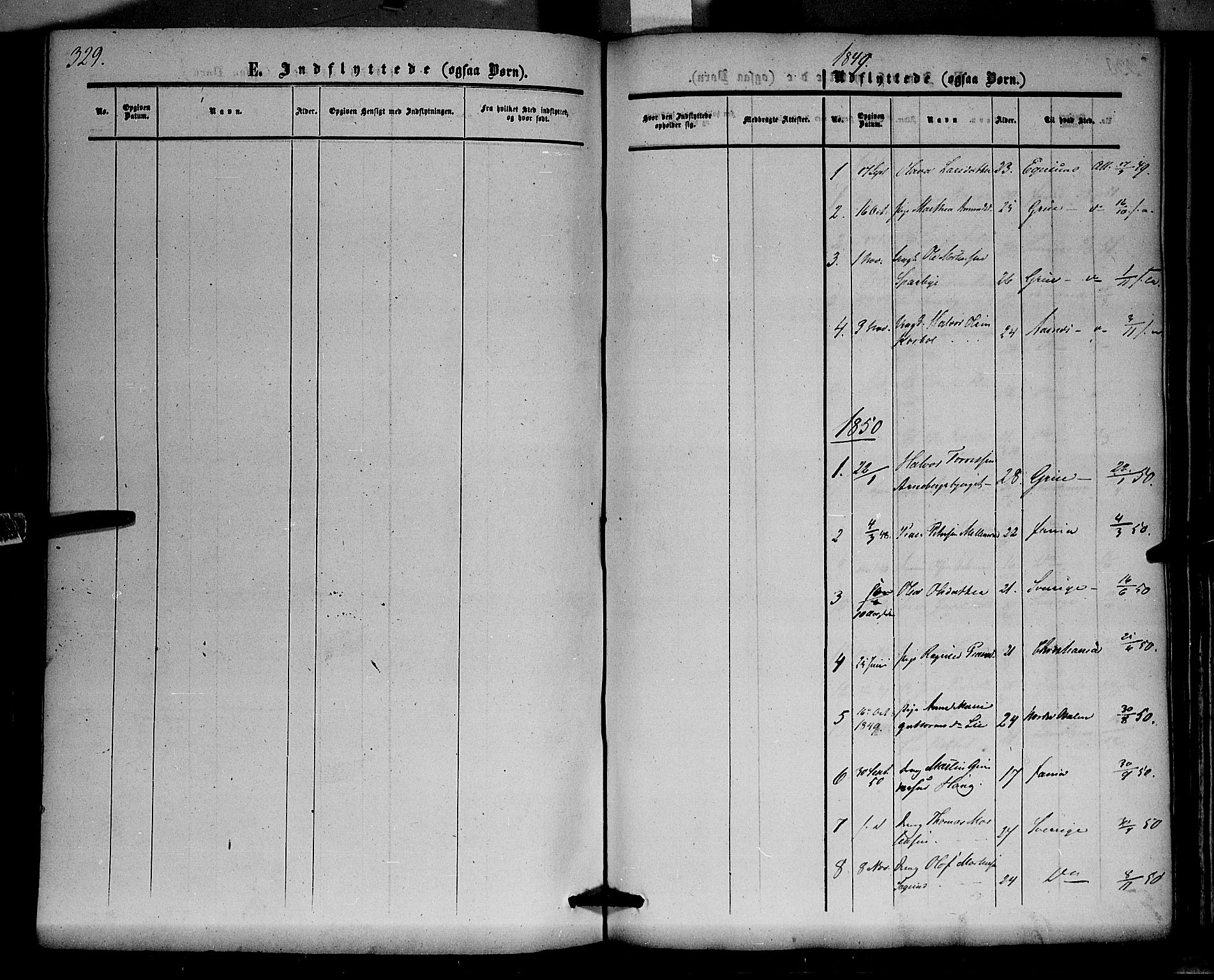 Hof prestekontor, SAH/PREST-038/H/Ha/Haa/L0008: Parish register (official) no. 8, 1849-1861, p. 329