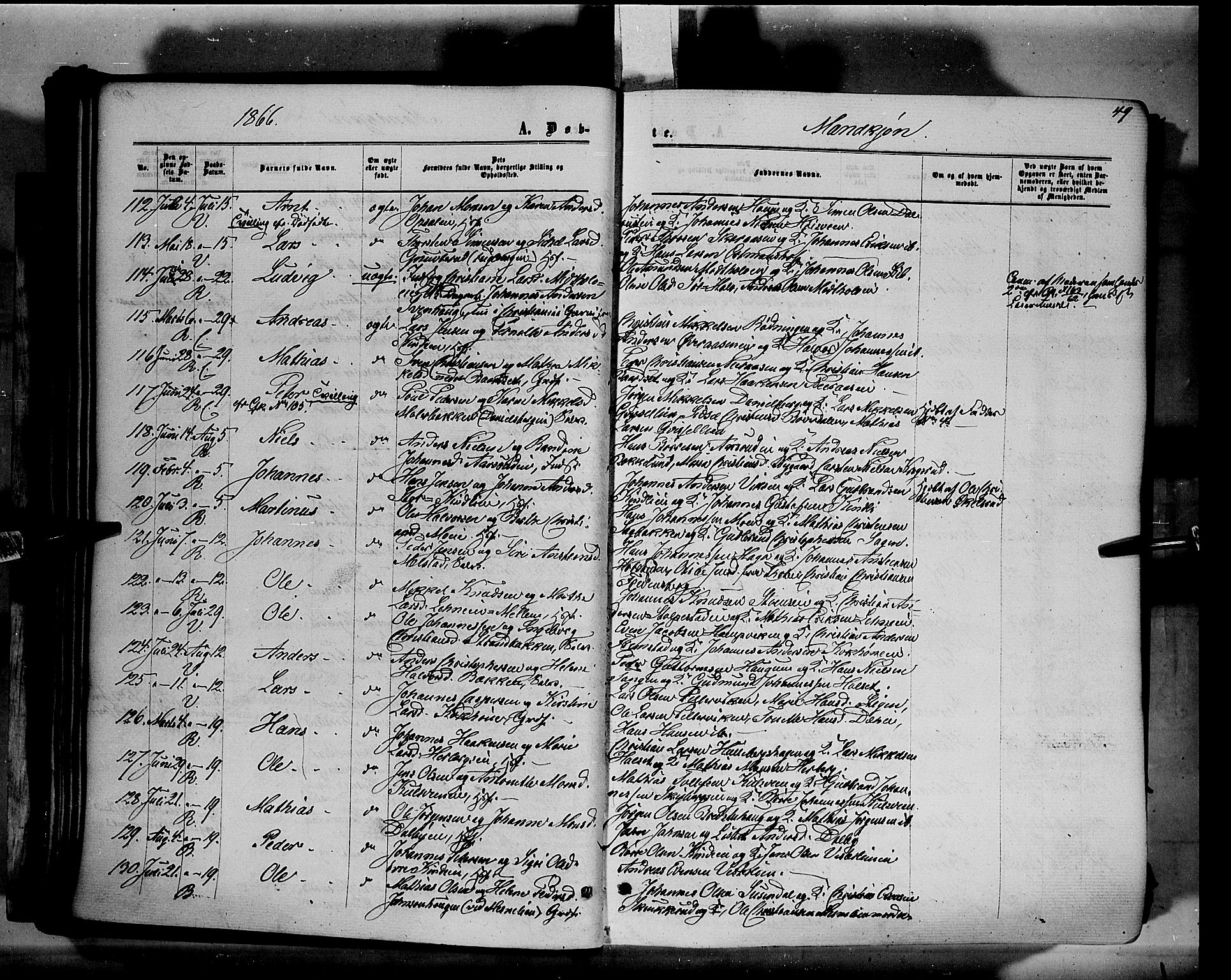 Ringsaker prestekontor, AV/SAH-PREST-014/K/Ka/L0010: Parish register (official) no. 10, 1861-1869, p. 49
