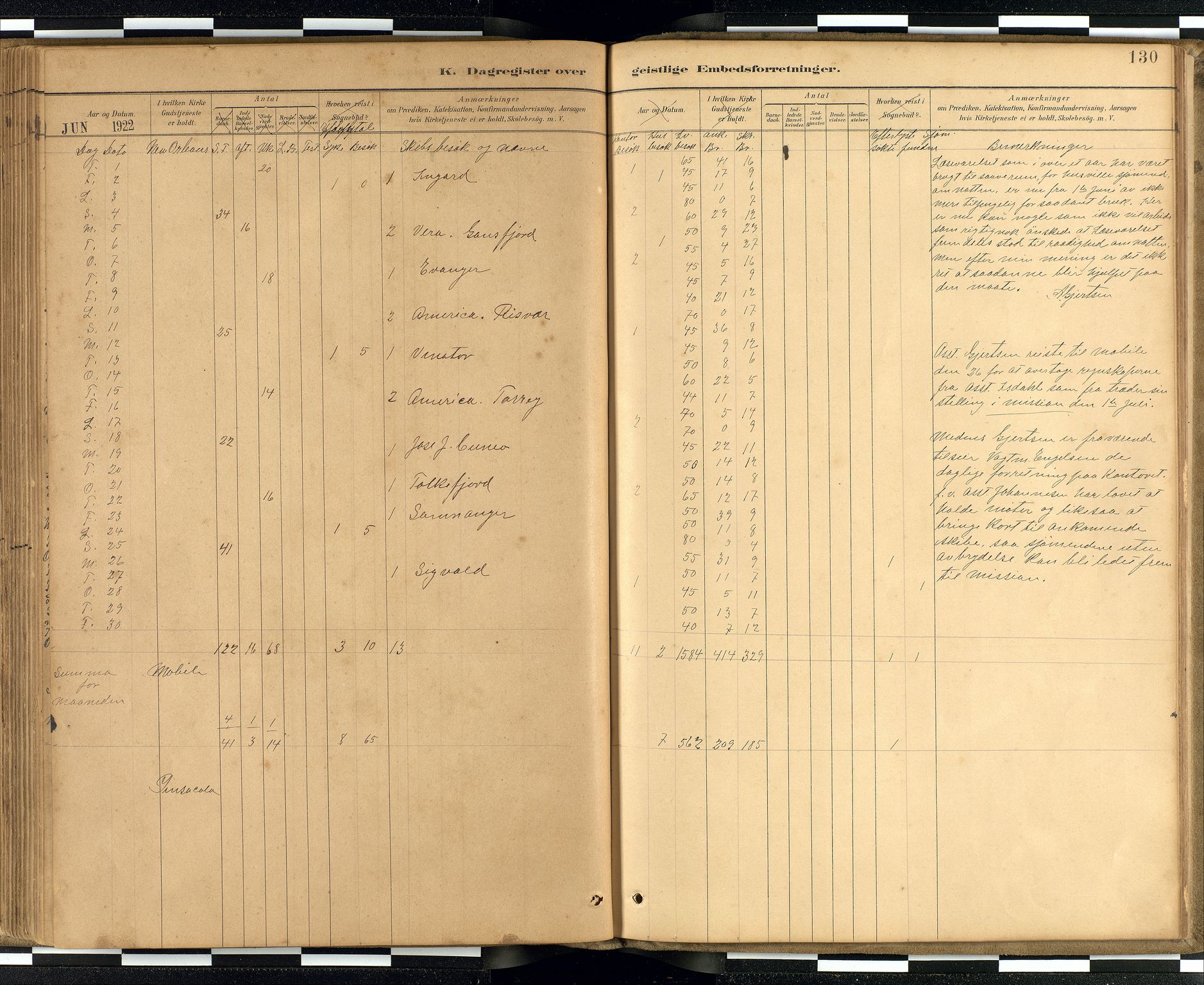 Den norske sjømannsmisjon i utlandet / Quebec (Canada) samt Pensacola--Savannah-Mobile-New Orleans-Gulfport (Gulfhamnene i USA), SAB/SAB/PA-0114/H/Ha/L0001: Parish register (official) no. A 1, 1887-1924, p. 129b-130a