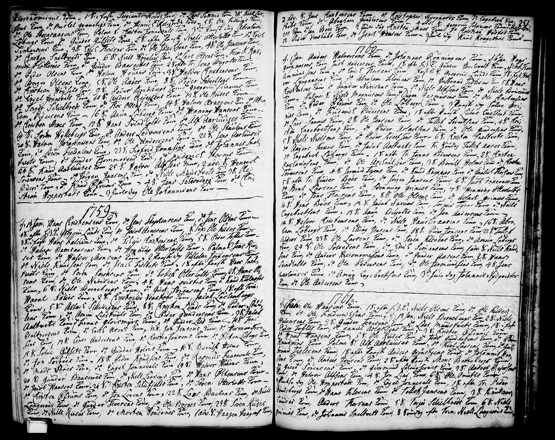 Gjerpen kirkebøker, SAKO/A-265/F/Fa/L0002: Parish register (official) no. I 2, 1747-1795, p. 251