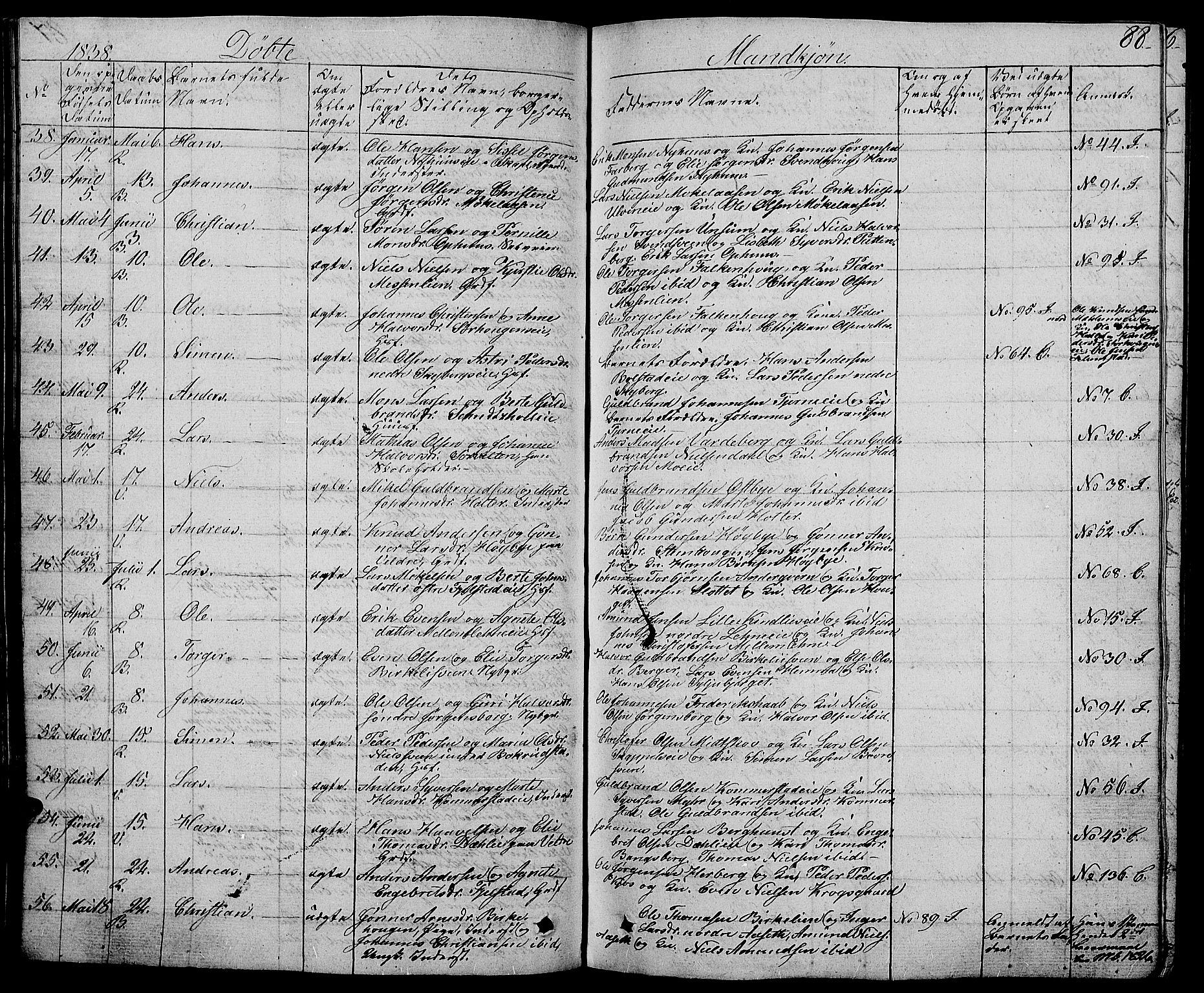 Ringsaker prestekontor, AV/SAH-PREST-014/L/La/L0004: Parish register (copy) no. 4, 1827-1838, p. 88