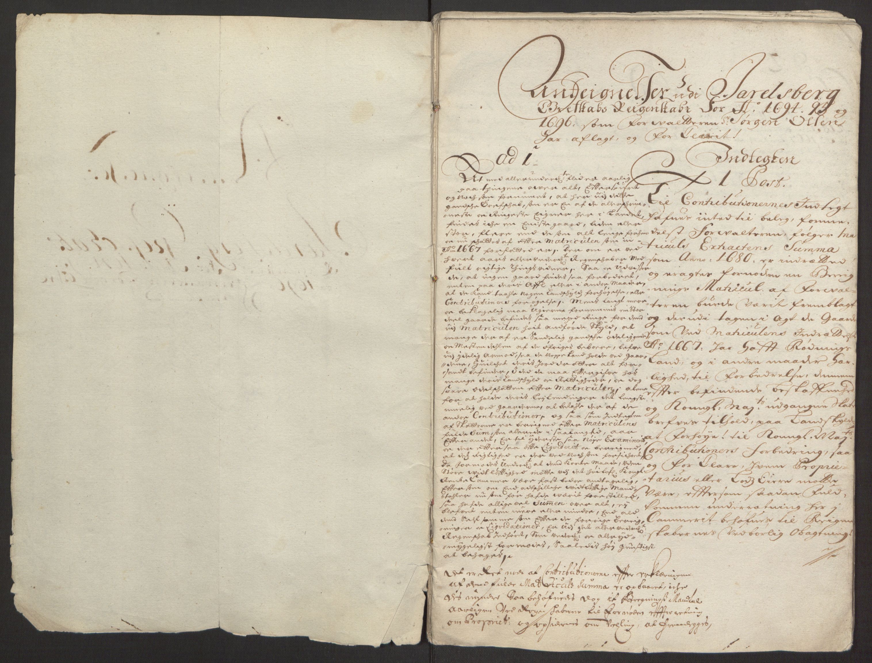 Rentekammeret inntil 1814, Reviderte regnskaper, Fogderegnskap, RA/EA-4092/R32/L1867: Fogderegnskap Jarlsberg grevskap, 1694-1696, p. 390