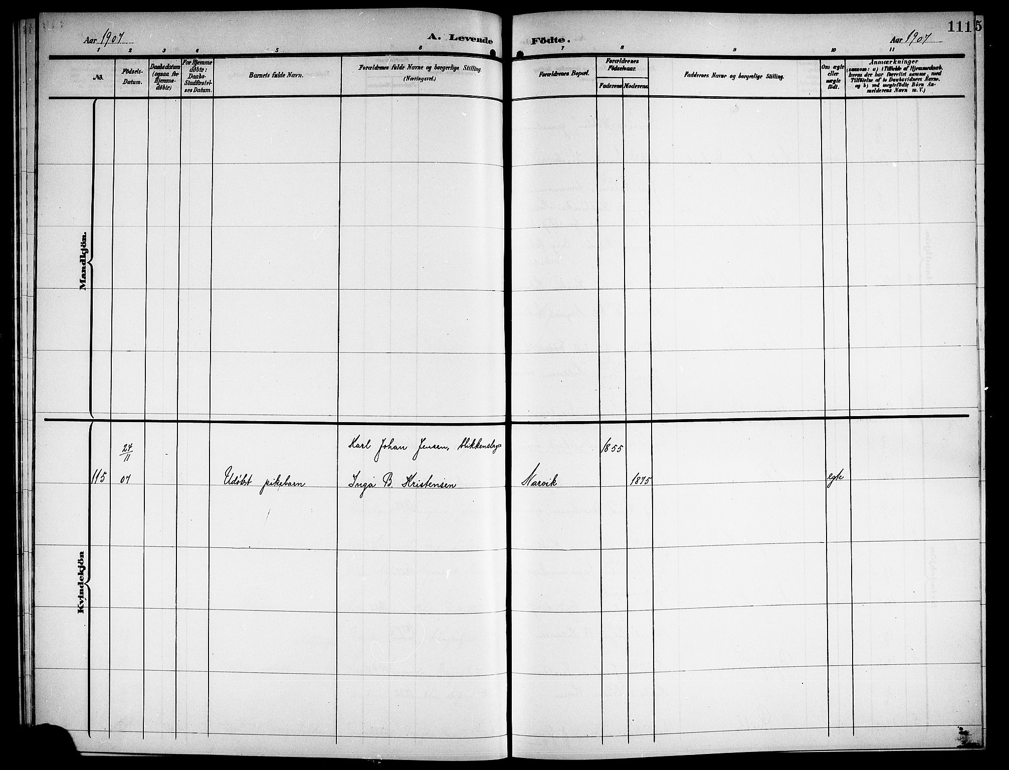 Ministerialprotokoller, klokkerbøker og fødselsregistre - Nordland, AV/SAT-A-1459/871/L1012: Parish register (copy) no. 871C01, 1902-1909, p. 111