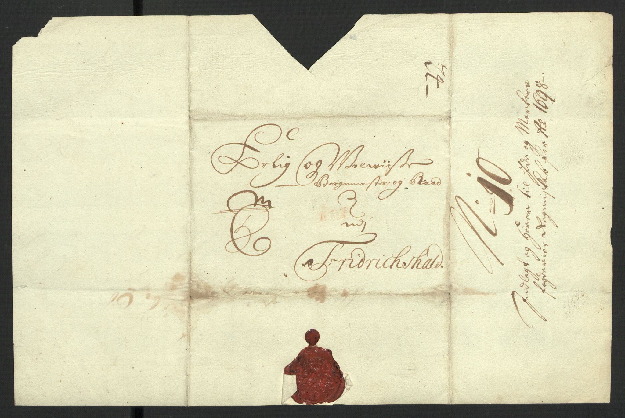 Rentekammeret inntil 1814, Reviderte regnskaper, Fogderegnskap, AV/RA-EA-4092/R01/L0013: Fogderegnskap Idd og Marker, 1696-1698, p. 384