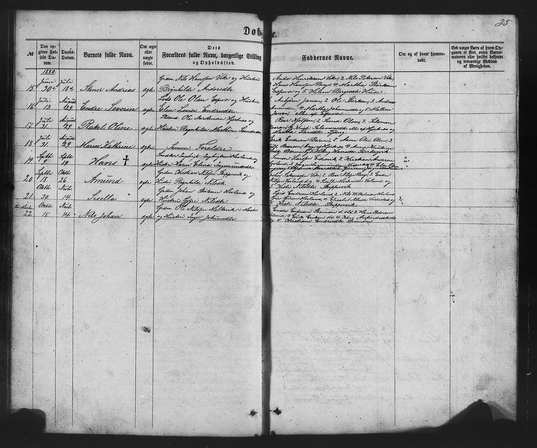 Finnås sokneprestembete, SAB/A-99925/H/Ha/Hab/Habc/L0001: Parish register (copy) no. C 1, 1860-1887, p. 35