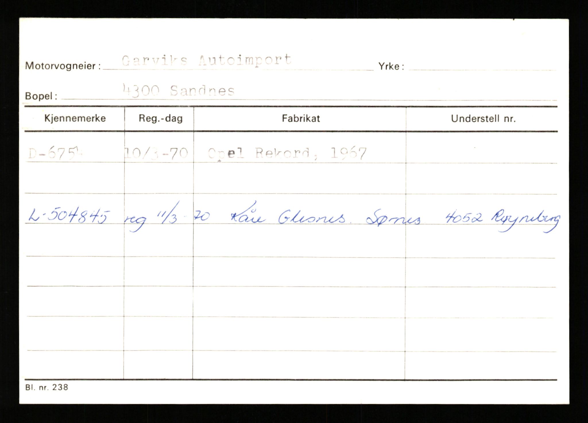 Stavanger trafikkstasjon, AV/SAST-A-101942/0/G/L0002: Registreringsnummer: 5791 - 10405, 1930-1971, p. 389