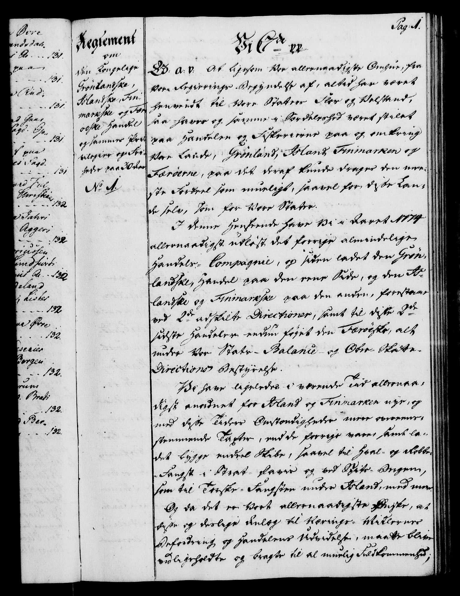 Rentekammeret, Kammerkanselliet, RA/EA-3111/G/Gg/Gga/L0012: Norsk ekspedisjonsprotokoll med register (merket RK 53.12), 1781-1783, p. 1