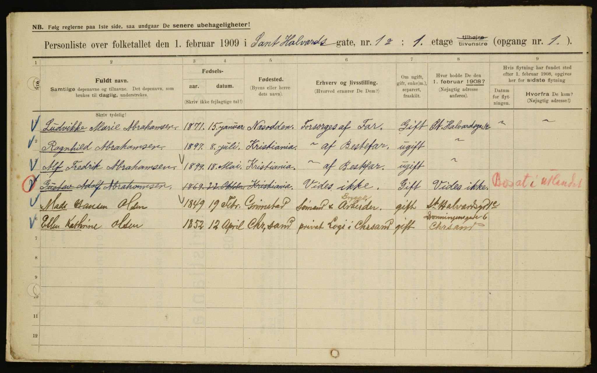 OBA, Municipal Census 1909 for Kristiania, 1909, p. 79502