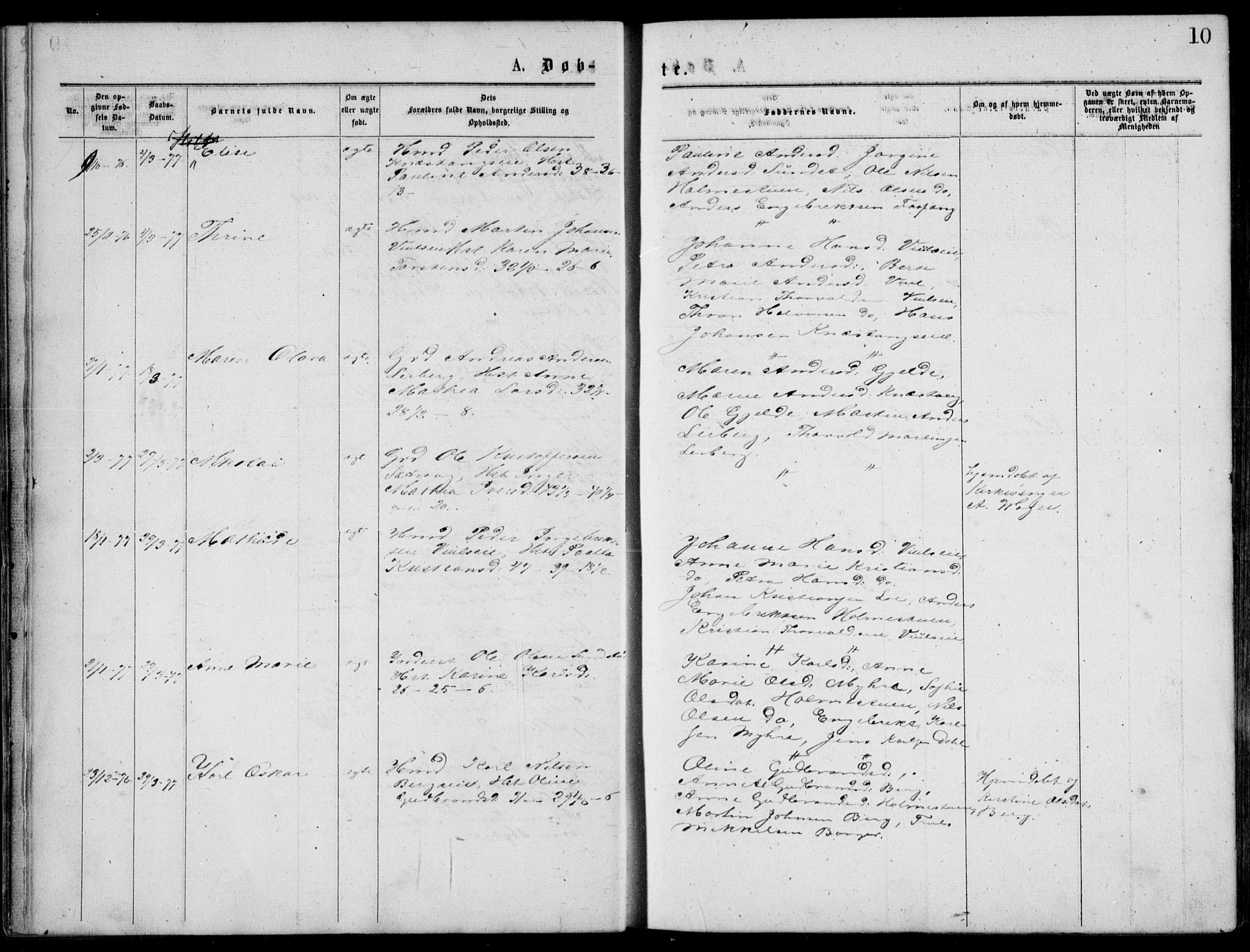 Norderhov kirkebøker, SAKO/A-237/G/Gb/L0001: Parish register (copy) no. II 1, 1876-1899, p. 10