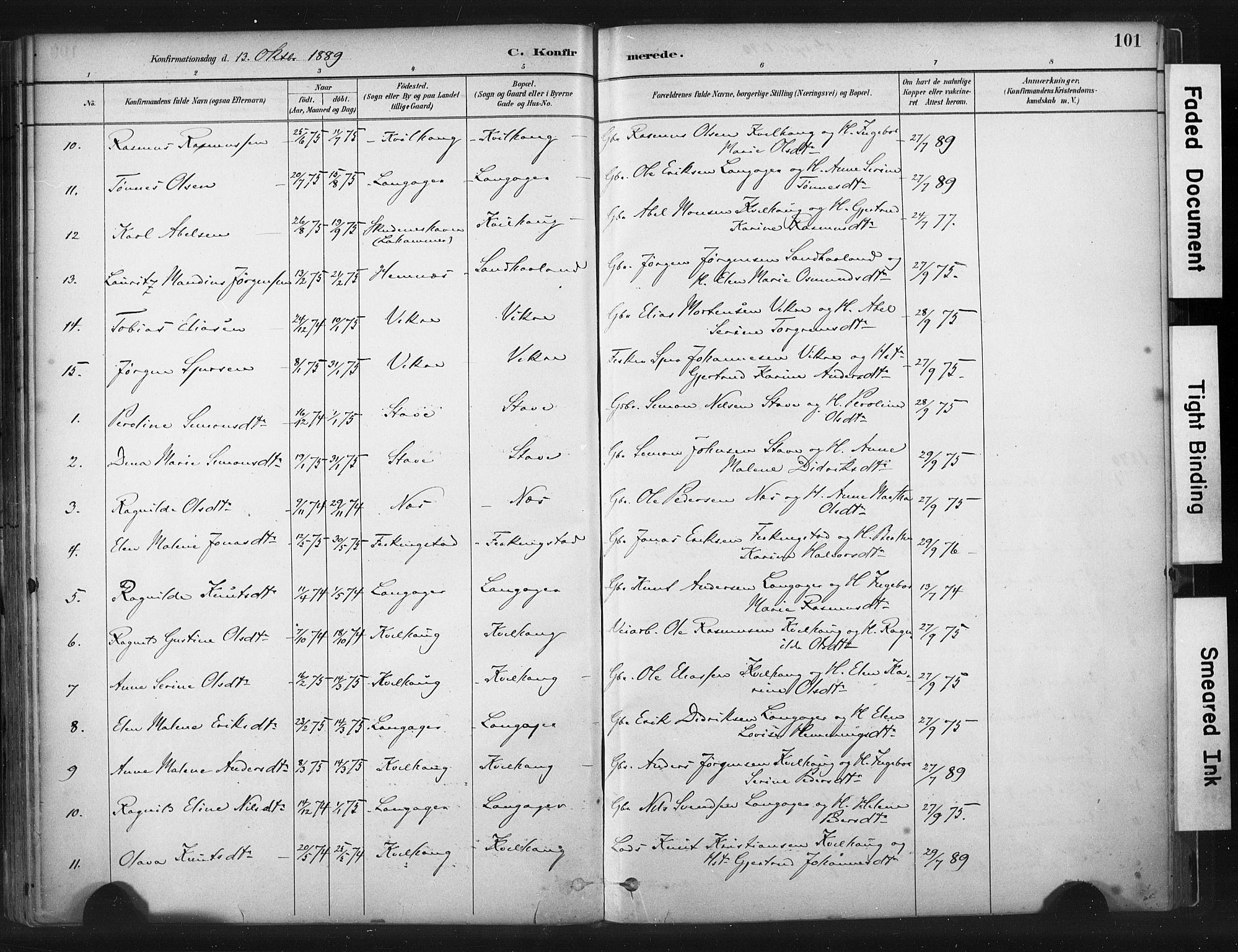 Skudenes sokneprestkontor, AV/SAST-A -101849/H/Ha/Haa/L0010: Parish register (official) no. A 7, 1882-1912, p. 101