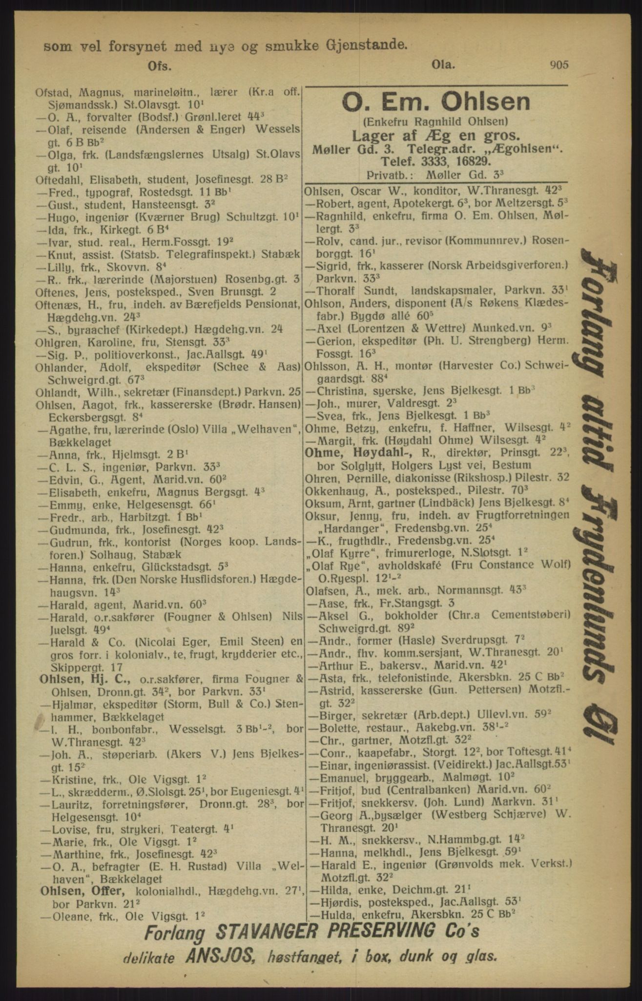 Kristiania/Oslo adressebok, PUBL/-, 1915, p. 905