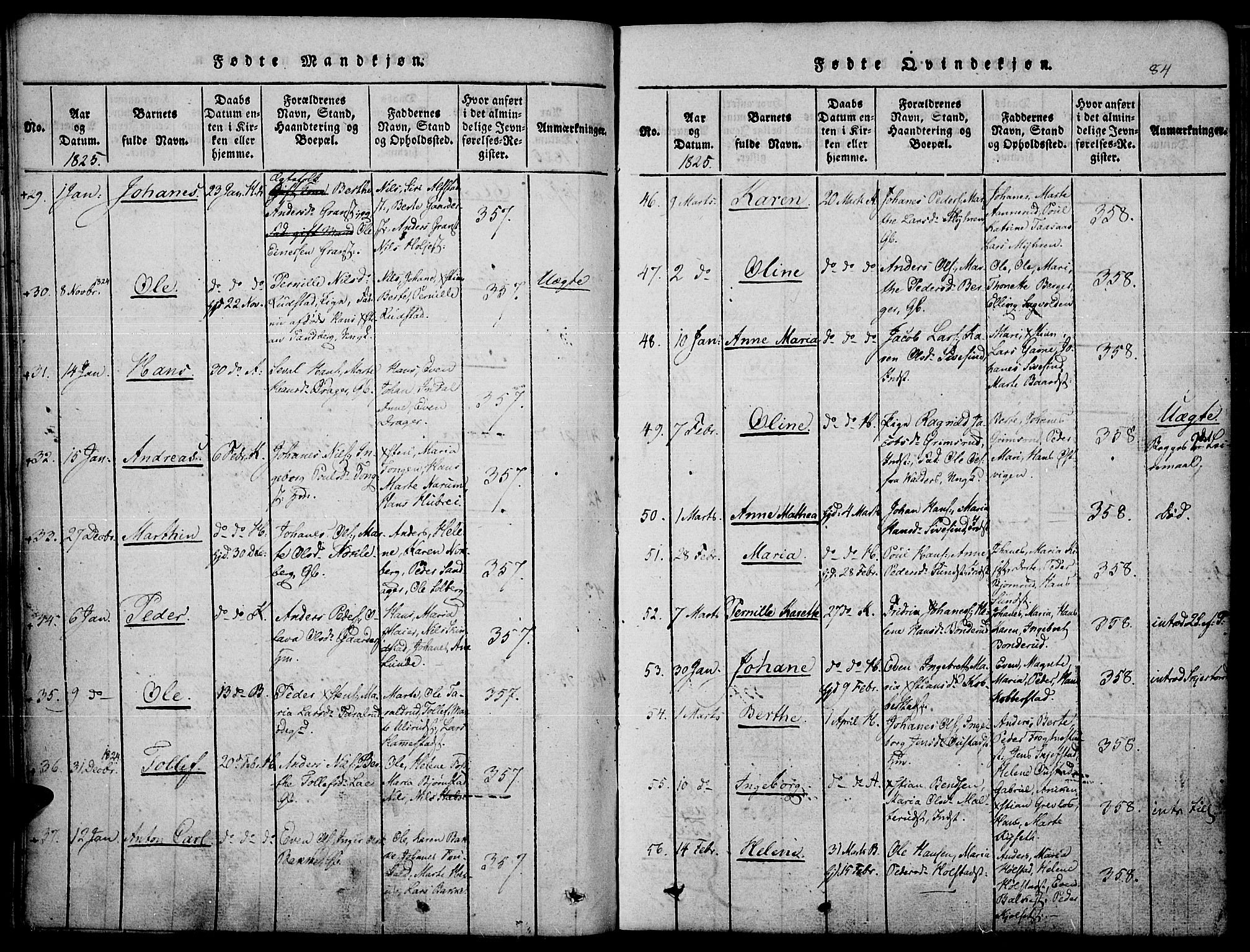 Toten prestekontor, AV/SAH-PREST-102/H/Ha/Haa/L0010: Parish register (official) no. 10, 1820-1828, p. 84