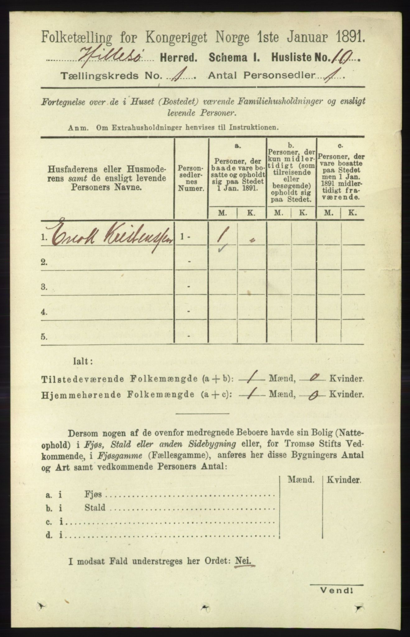 RA, 1891 census for 1930 Hillesøy, 1891, p. 23