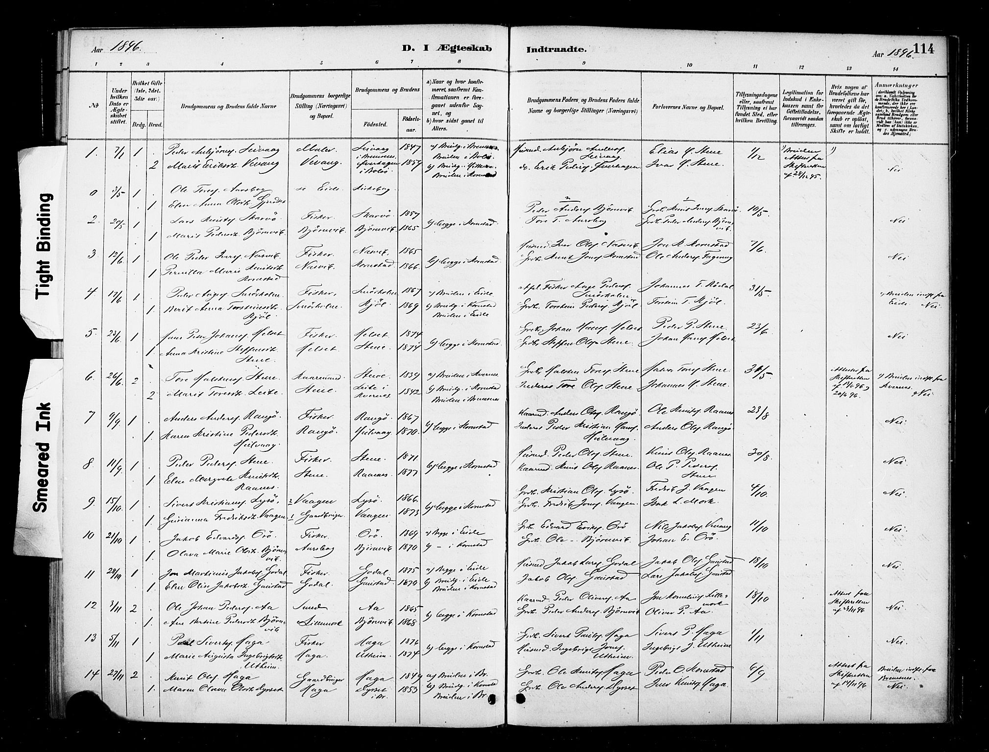 Ministerialprotokoller, klokkerbøker og fødselsregistre - Møre og Romsdal, SAT/A-1454/570/L0832: Parish register (official) no. 570A06, 1885-1900, p. 114