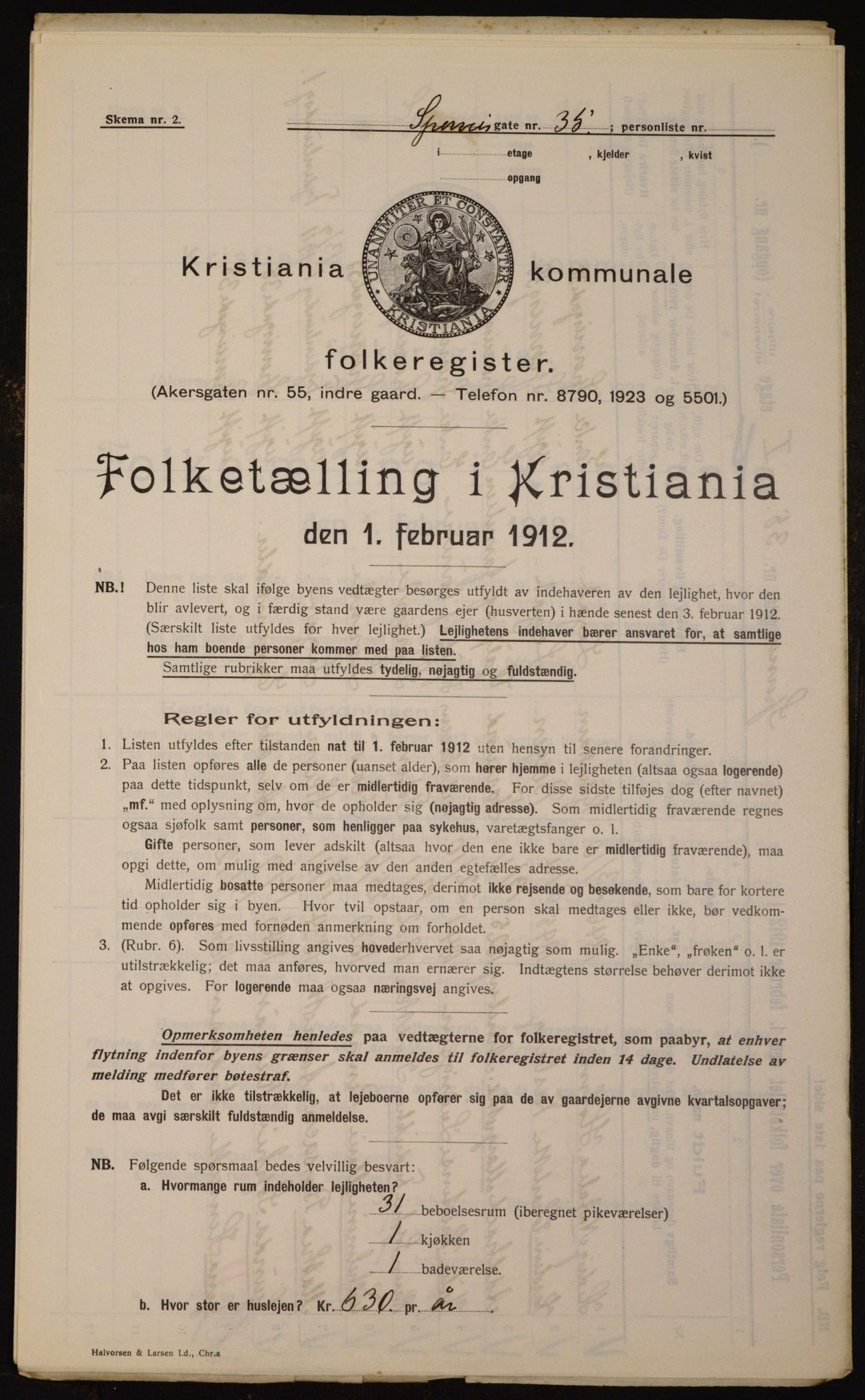 OBA, Municipal Census 1912 for Kristiania, 1912, p. 100896