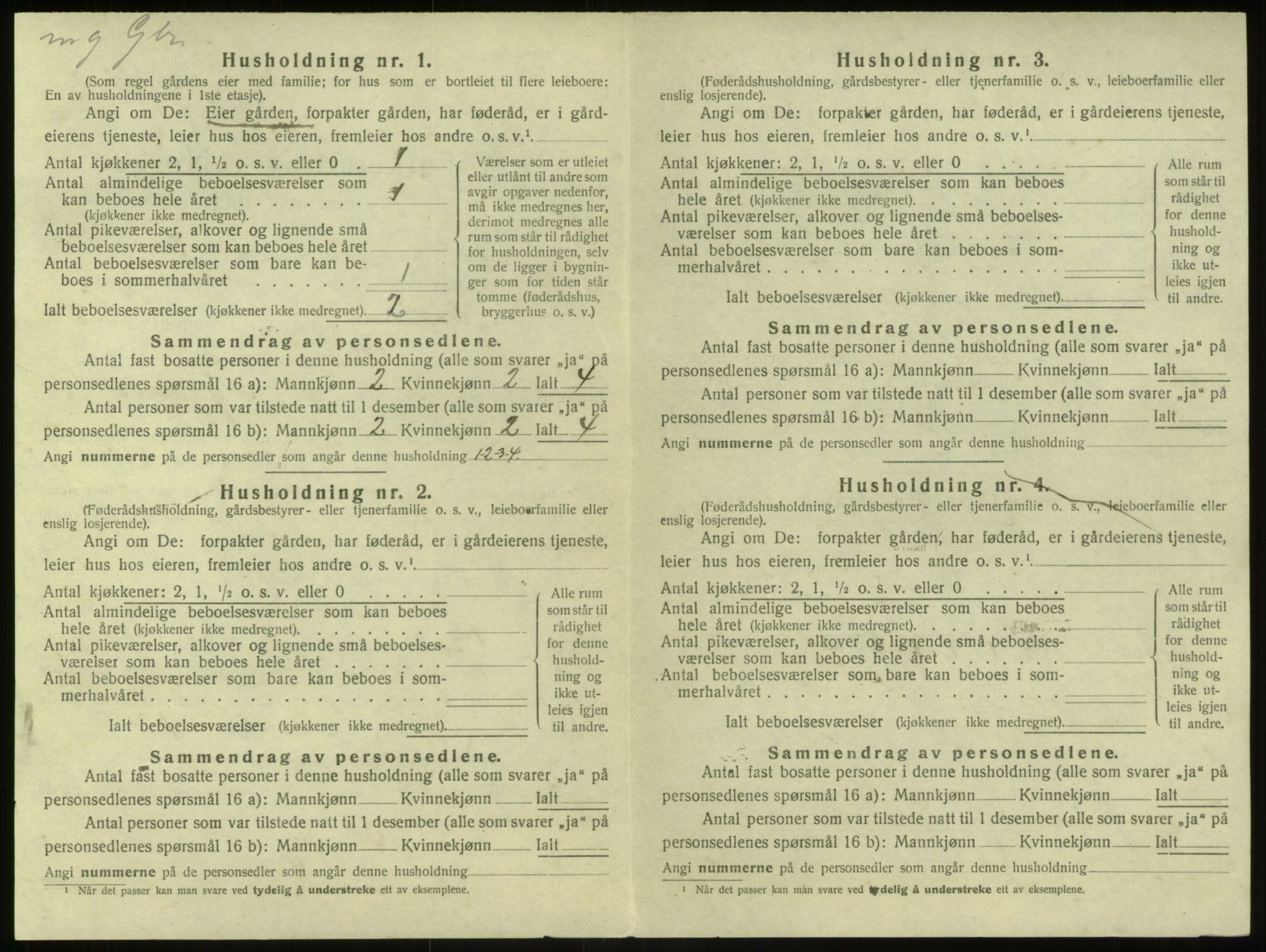 SAB, 1920 census for Modalen, 1920, p. 148