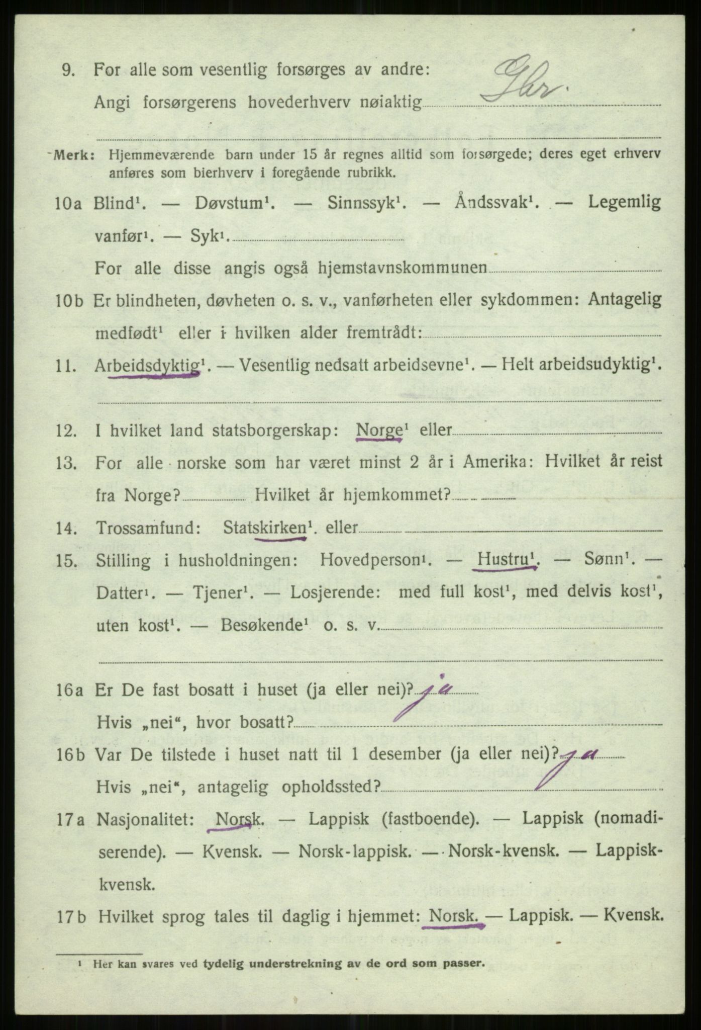 SATØ, 1920 census for Helgøy, 1920, p. 1578