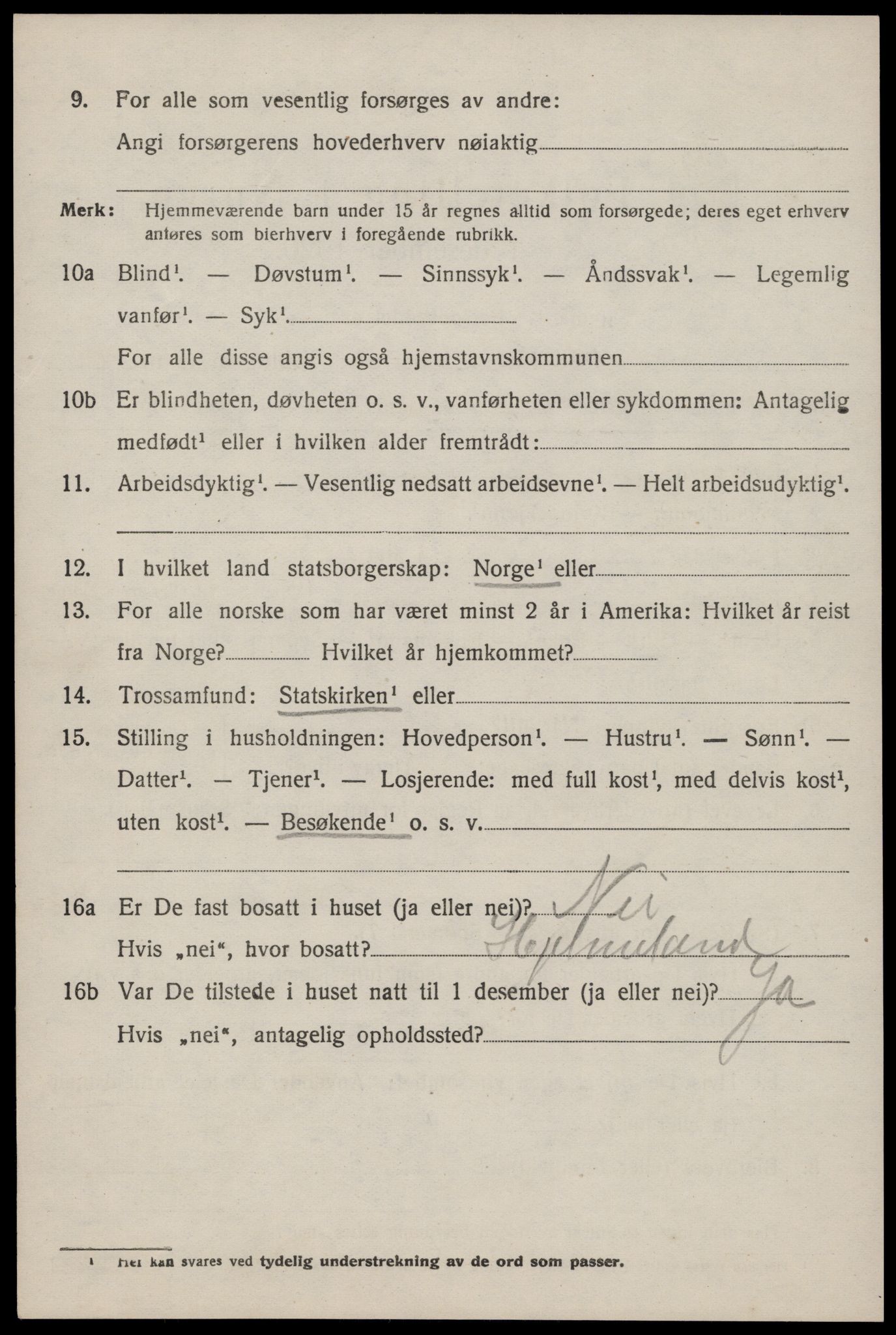 SAST, 1920 census for Hjelmeland, 1920, p. 3108