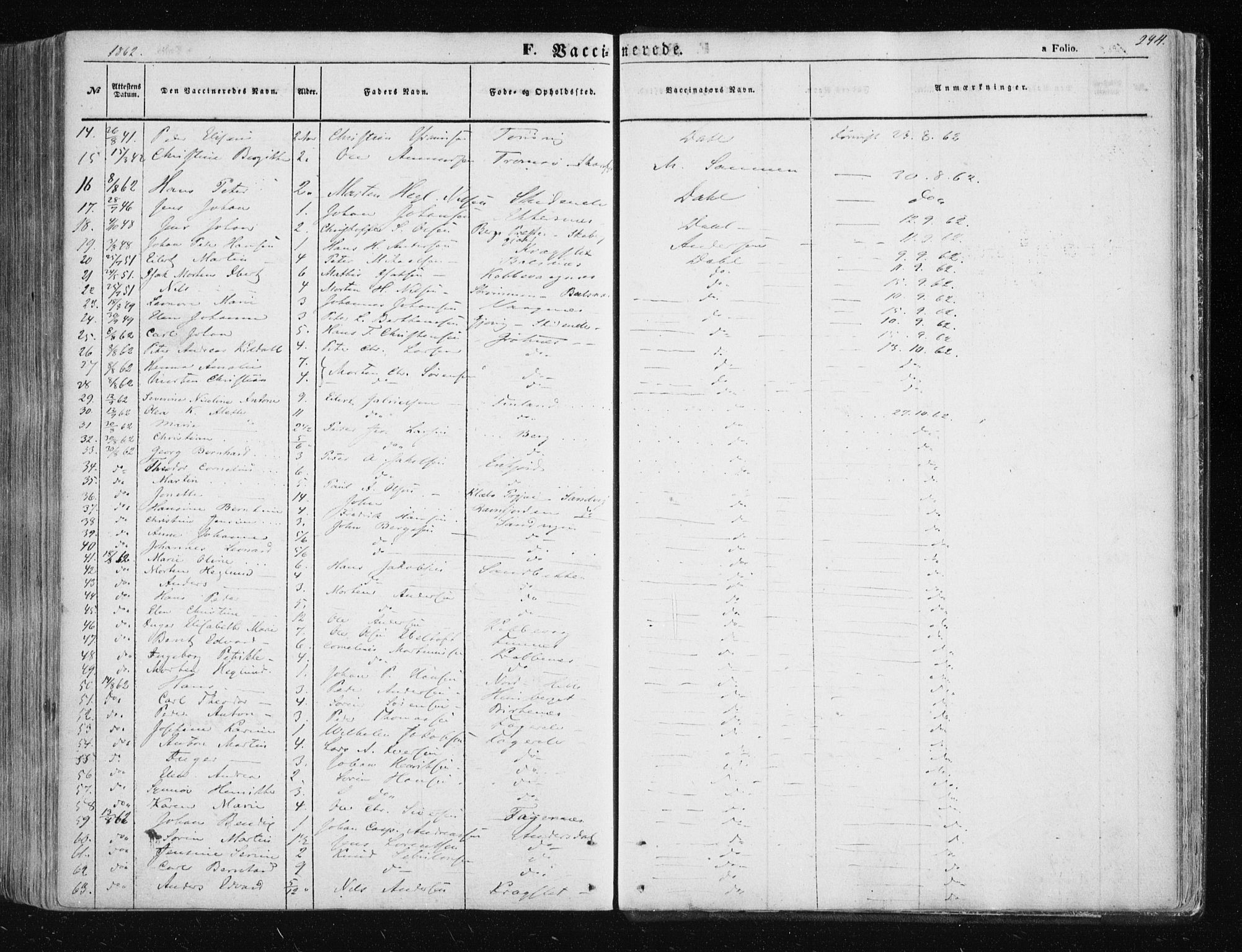 Tromsøysund sokneprestkontor, SATØ/S-1304/G/Ga/L0001kirke: Parish register (official) no. 1, 1856-1867, p. 294