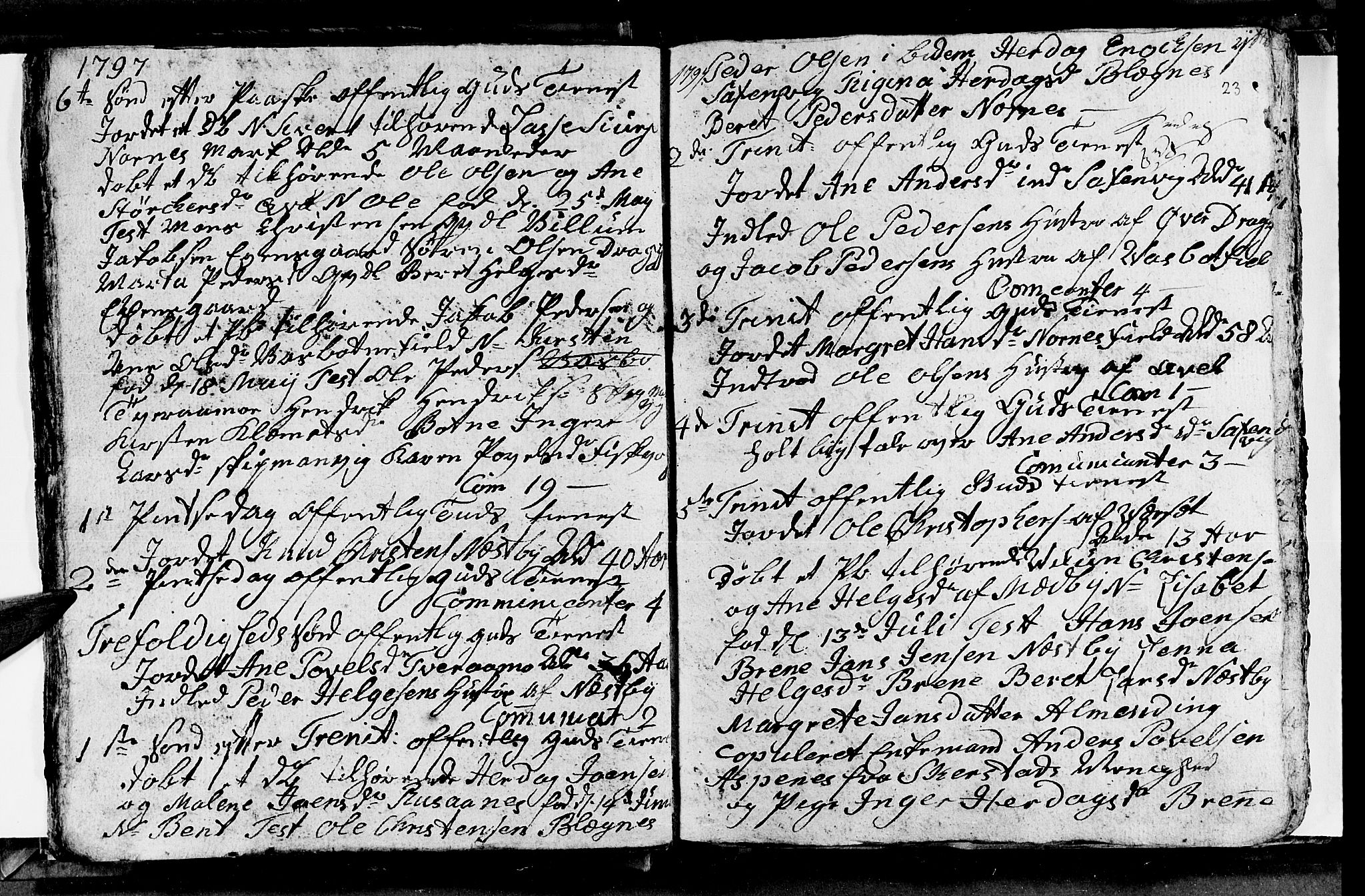 Ministerialprotokoller, klokkerbøker og fødselsregistre - Nordland, AV/SAT-A-1459/847/L0674: Parish register (copy) no. 847C02, 1793-1807, p. 23