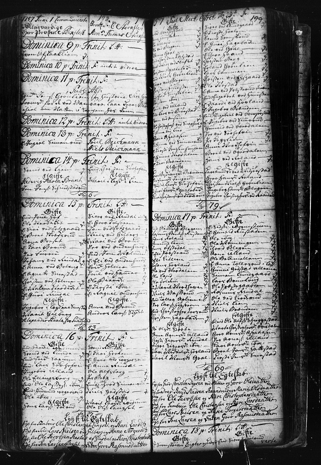 Fåberg prestekontor, SAH/PREST-086/H/Ha/Hab/L0001: Parish register (copy) no. 1, 1727-1767, p. 198-199