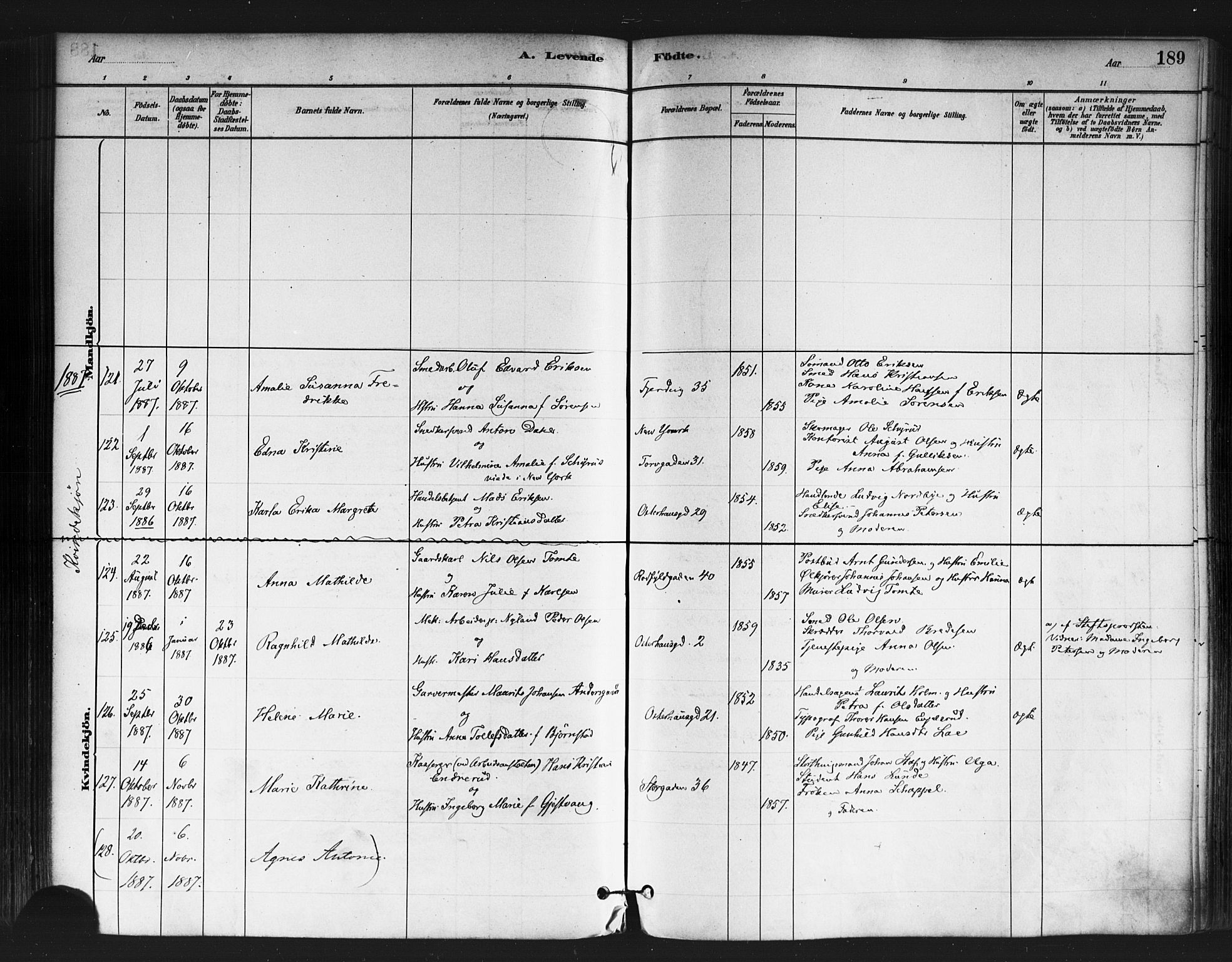 Jakob prestekontor Kirkebøker, SAO/A-10850/F/Fa/L0003: Parish register (official) no. 3, 1880-1895, p. 189
