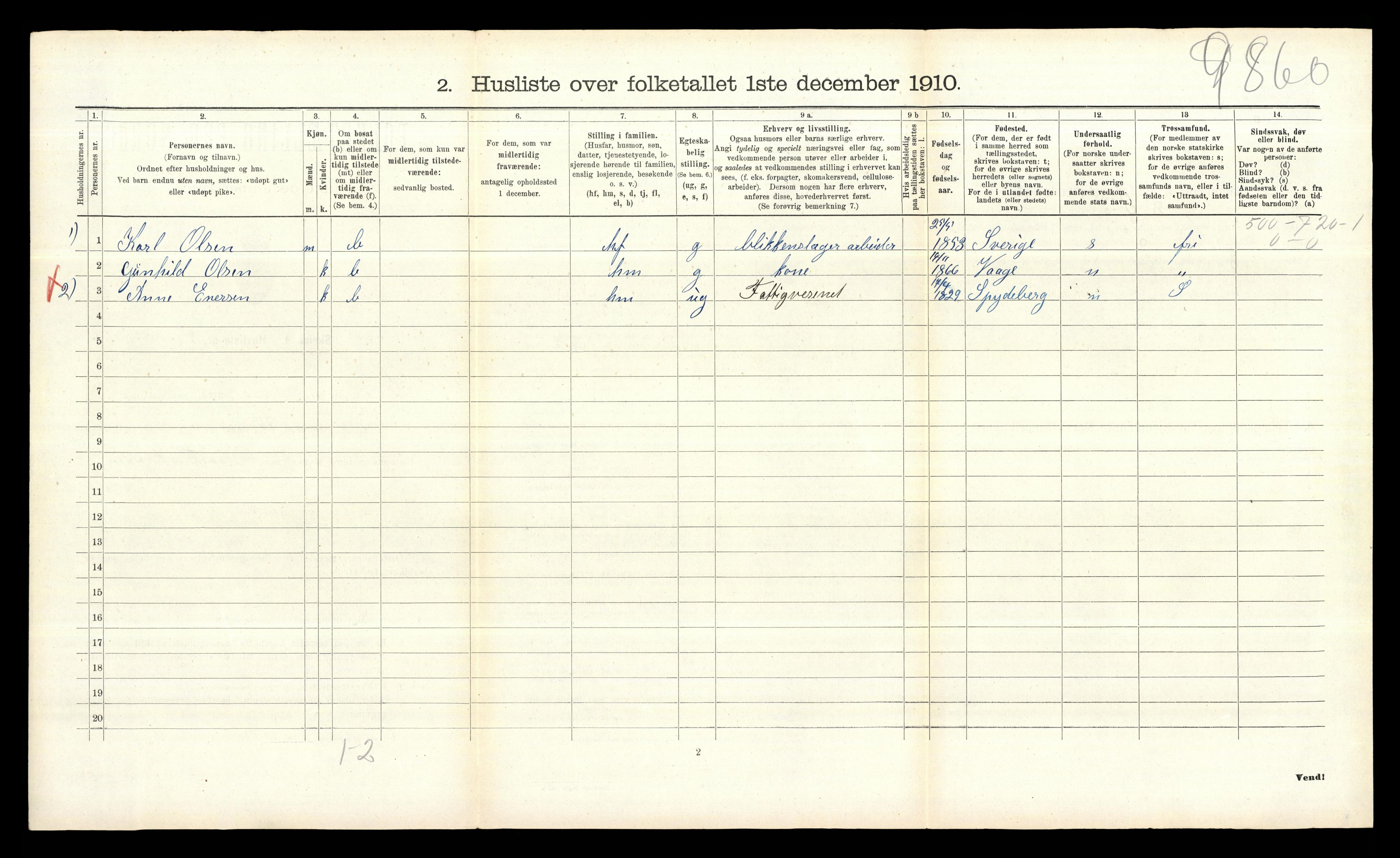 RA, 1910 census for Ås, 1910, p. 824