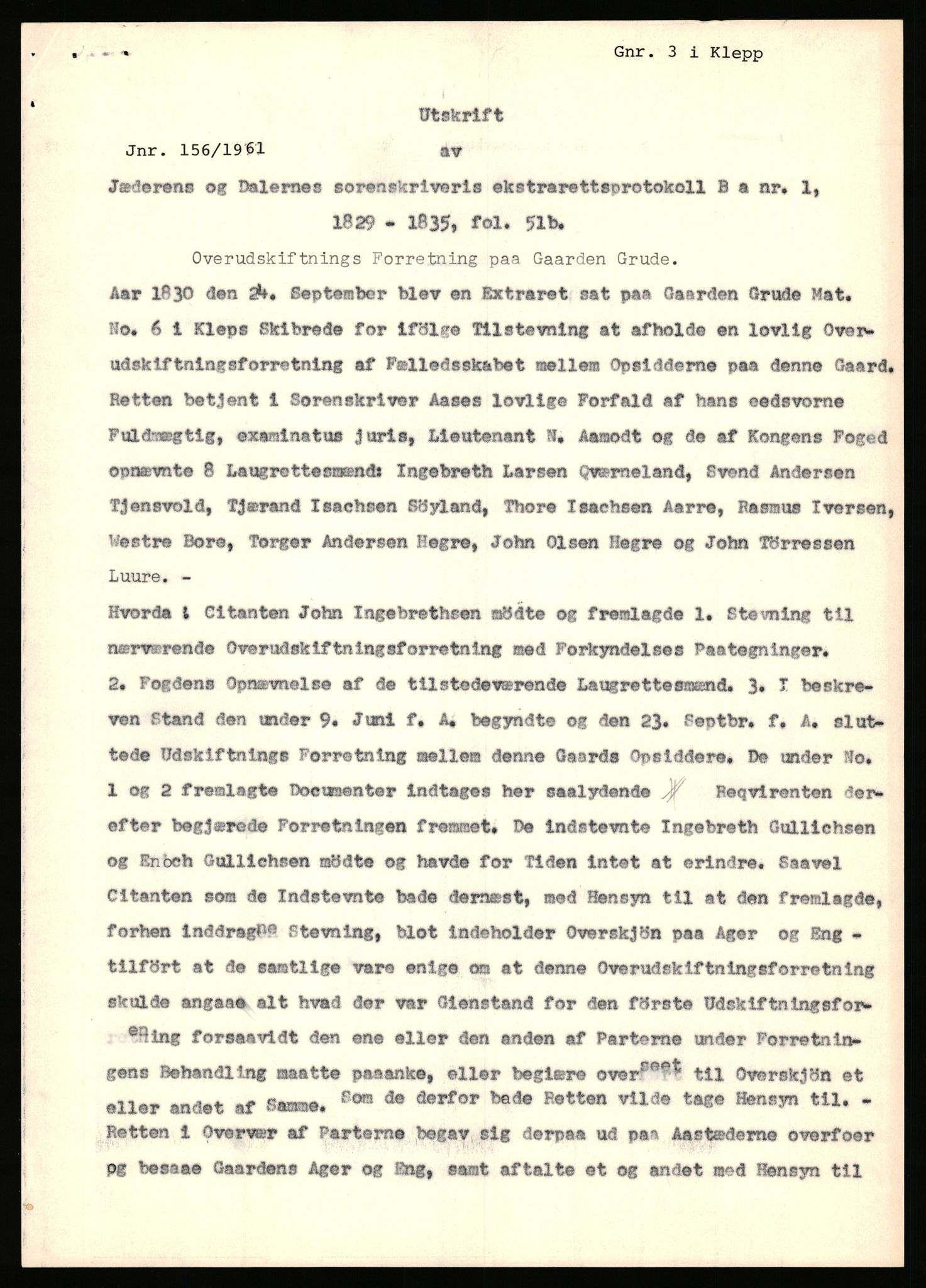 Statsarkivet i Stavanger, AV/SAST-A-101971/03/Y/Yj/L0027: Avskrifter sortert etter gårdsnavn: Gravdal - Grøtteland, 1750-1930, p. 187