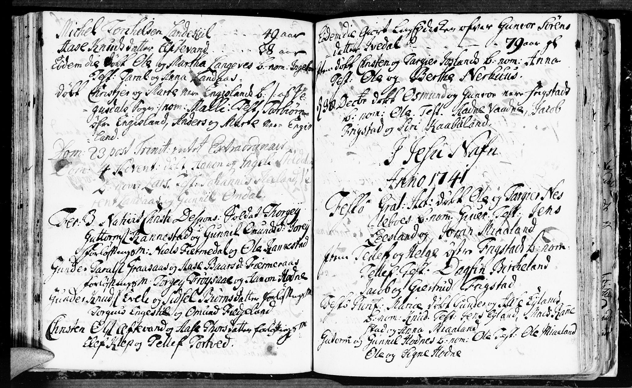 Evje sokneprestkontor, AV/SAK-1111-0008/F/Fa/Fac/L0001: Parish register (official) no. A 1, 1705-1764, p. 203-204