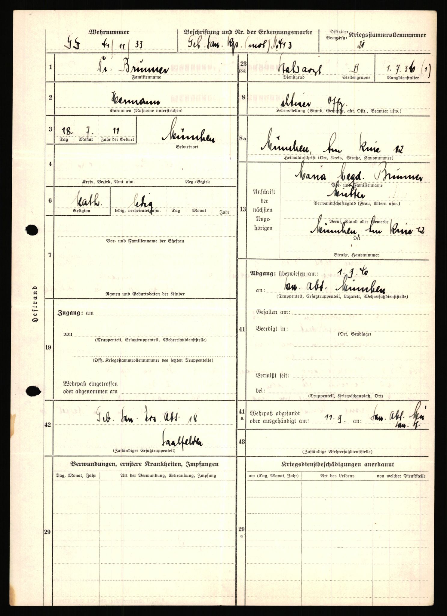 Forsvarets Overkommando. 2 kontor. Arkiv 11.4. Spredte tyske arkivsaker, AV/RA-RAFA-7031/D/Dar/Dara/L0018: Personalbøker, 1940-1945, p. 80