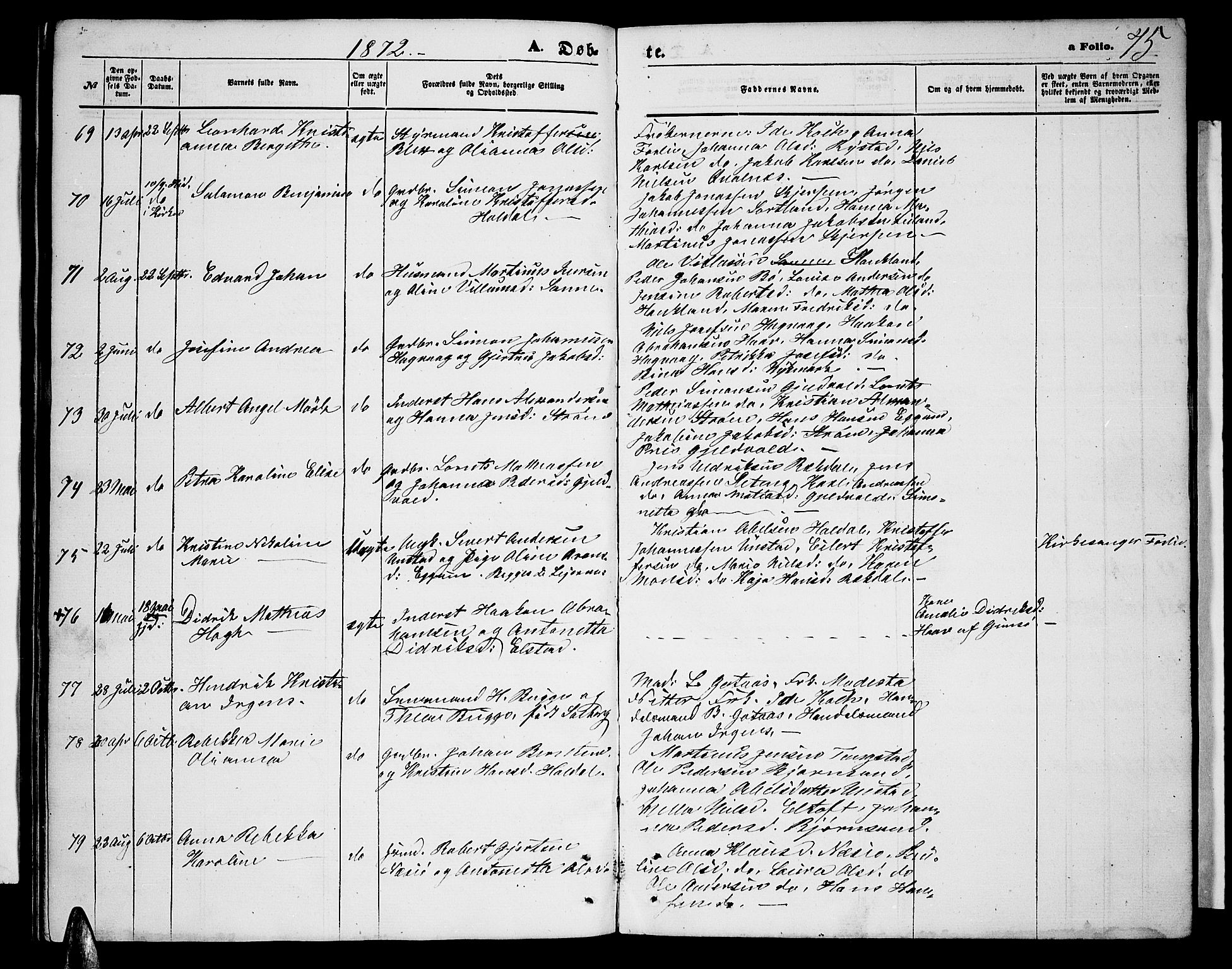 Ministerialprotokoller, klokkerbøker og fødselsregistre - Nordland, AV/SAT-A-1459/880/L1140: Parish register (copy) no. 880C02, 1861-1875, p. 75