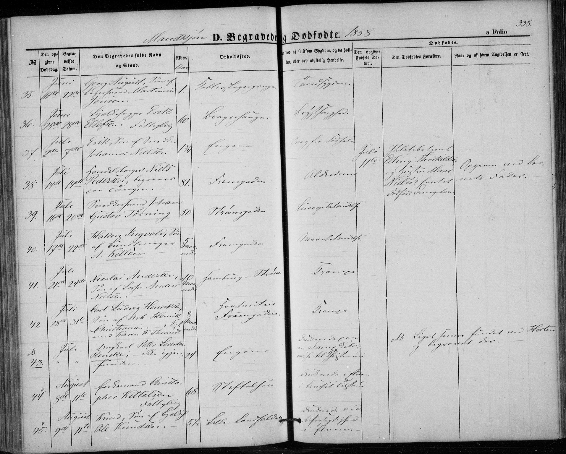 Bragernes kirkebøker, SAKO/A-6/F/Fb/L0002: Parish register (official) no. II 2, 1848-1859, p. 338