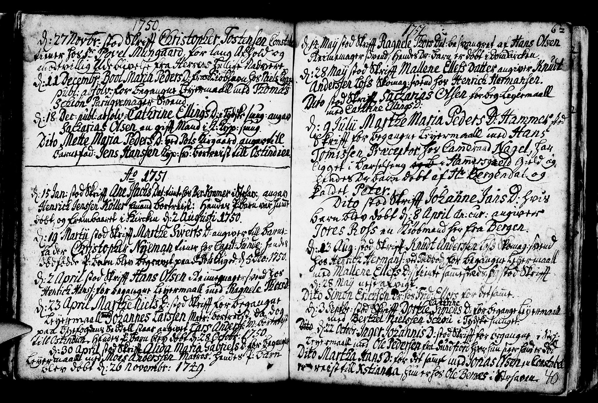 Nykirken Sokneprestembete, SAB/A-77101/H/Haa/L0001: Parish register (official) no. A 1, 1668-1820, p. 40