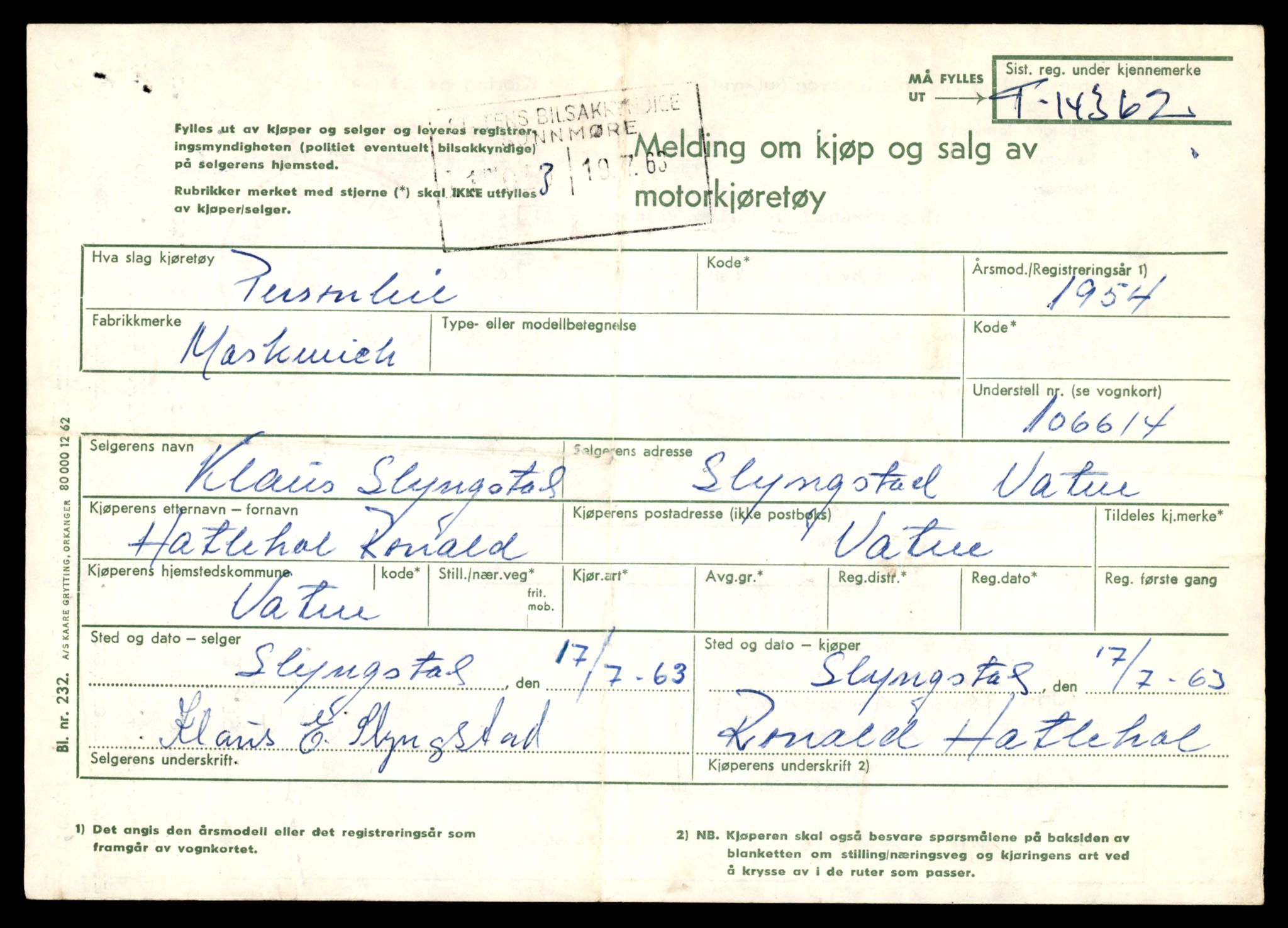 Møre og Romsdal vegkontor - Ålesund trafikkstasjon, SAT/A-4099/F/Fe/L0045: Registreringskort for kjøretøy T 14320 - T 14444, 1927-1998, p. 1213