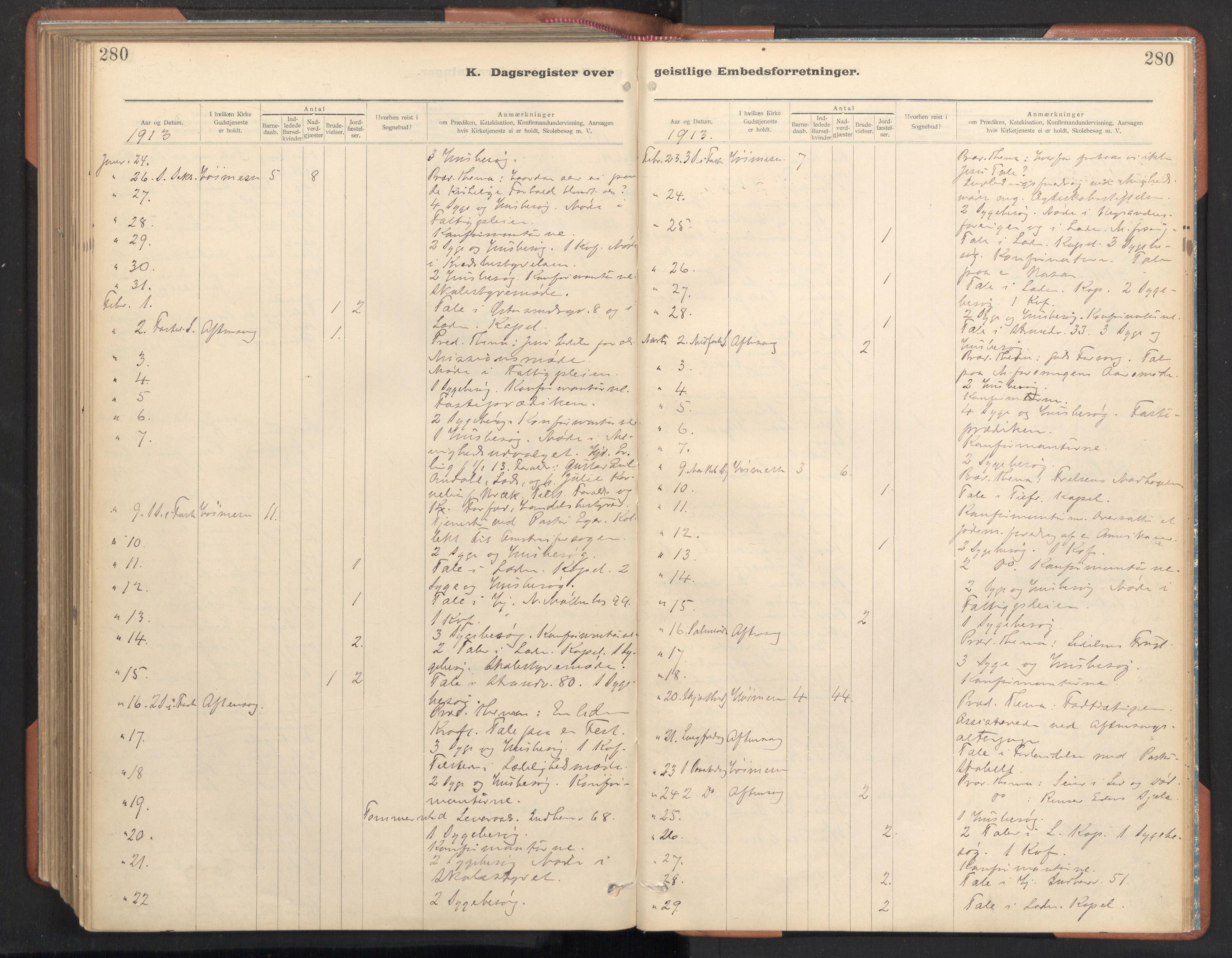 Ministerialprotokoller, klokkerbøker og fødselsregistre - Sør-Trøndelag, AV/SAT-A-1456/605/L0244: Parish register (official) no. 605A06, 1908-1954, p. 280