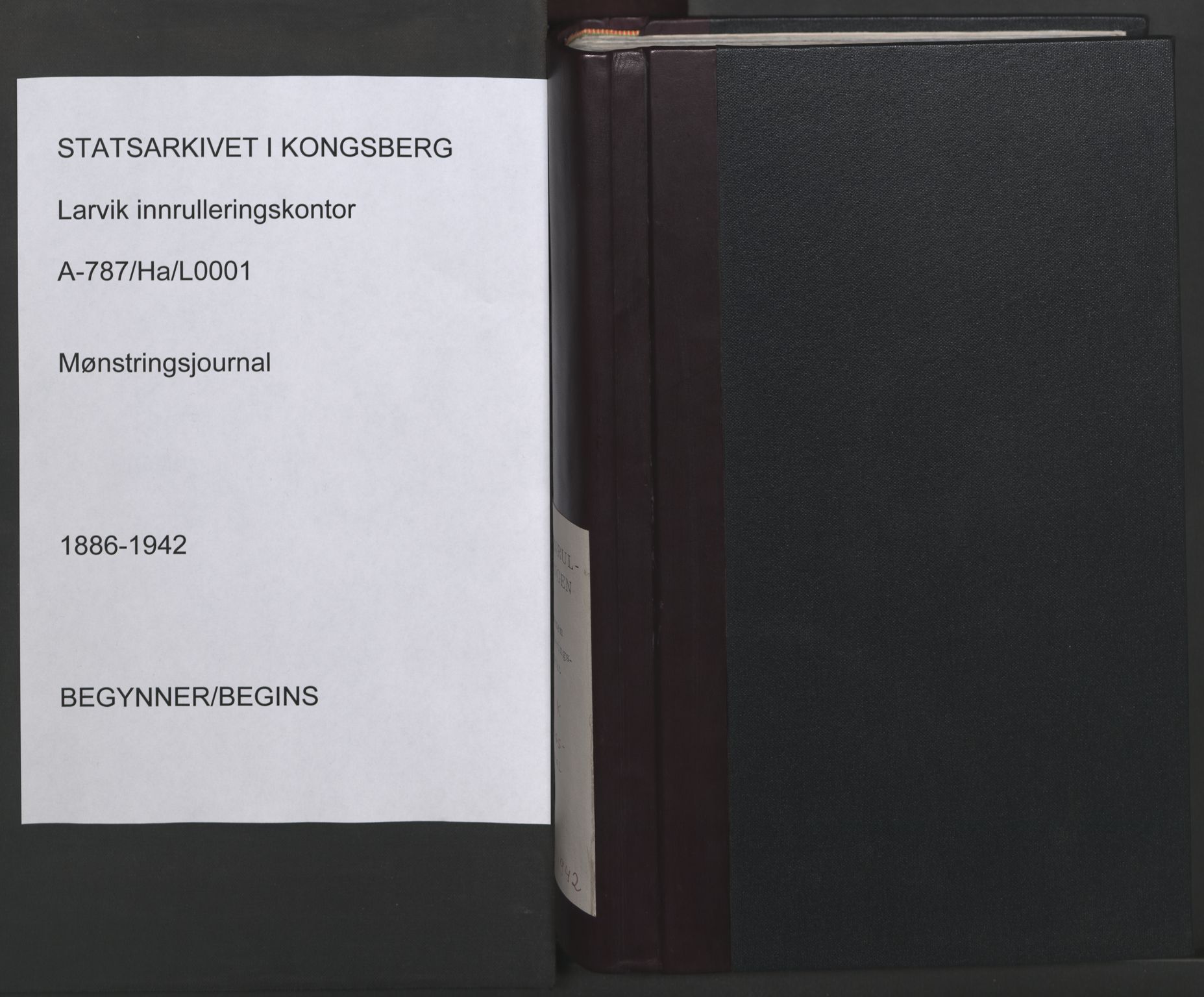 Larvik innrulleringskontor, AV/SAKO-A-787/H/Ha/L0001: Mønstringsjournal, 1886-1942