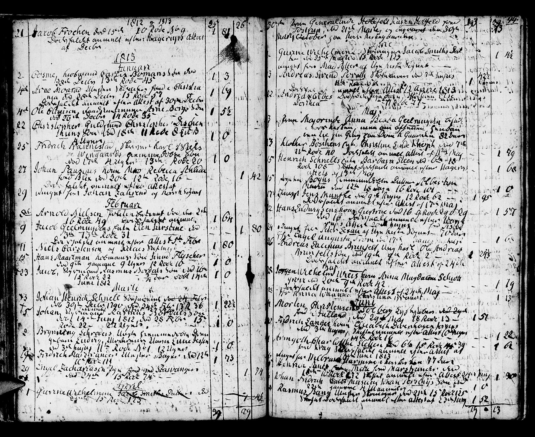 Domkirken sokneprestembete, SAB/A-74801/H/Haa/L0009: Parish register (official) no. A 9, 1776-1821, p. 44