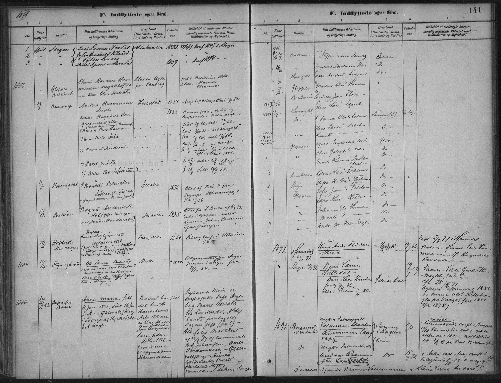 Innvik sokneprestembete, AV/SAB-A-80501: Parish register (official) no. B  1, 1879-1902, p. 141