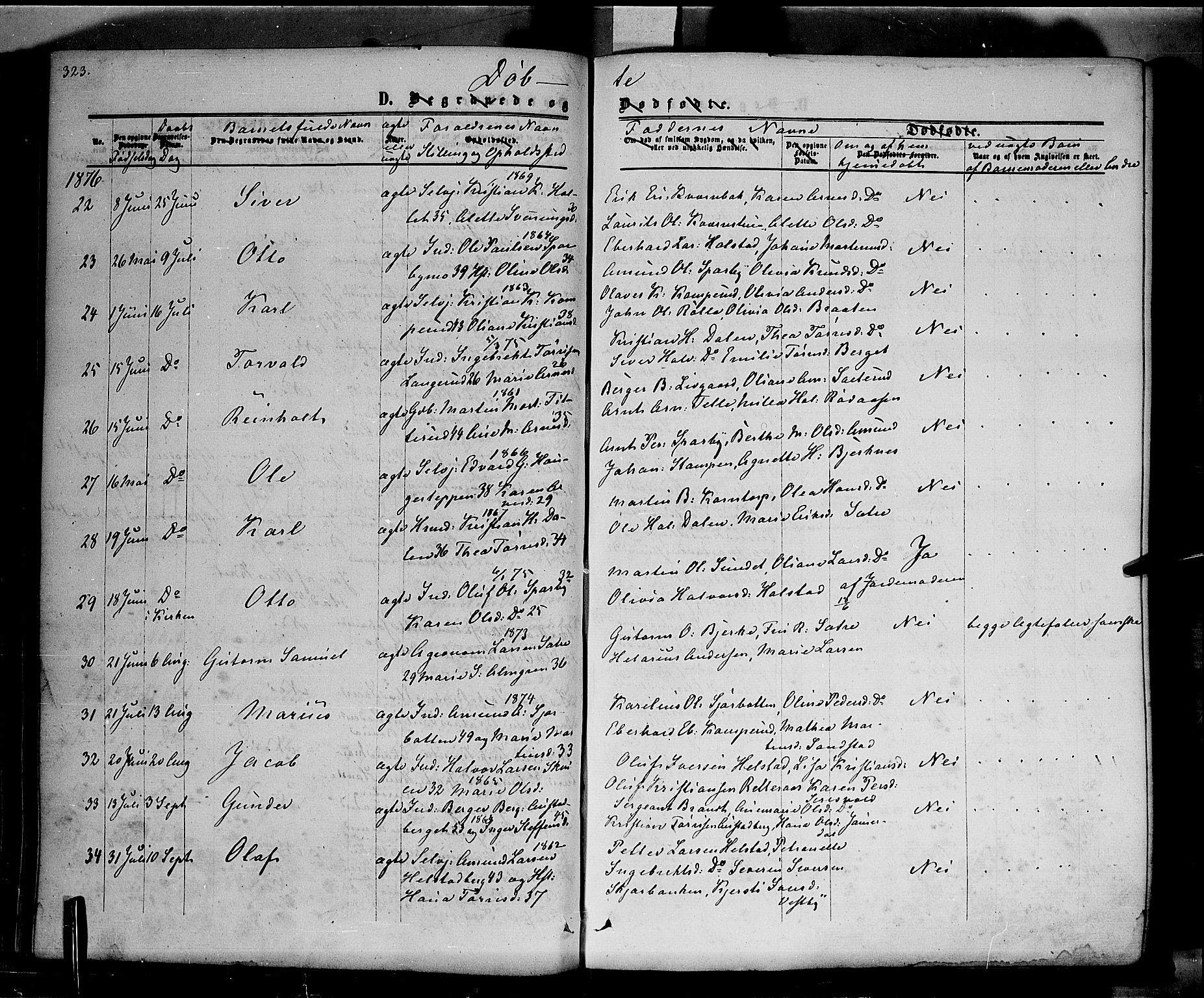 Hof prestekontor, AV/SAH-PREST-038/H/Ha/Haa/L0009: Parish register (official) no. 9, 1862-1877, p. 323