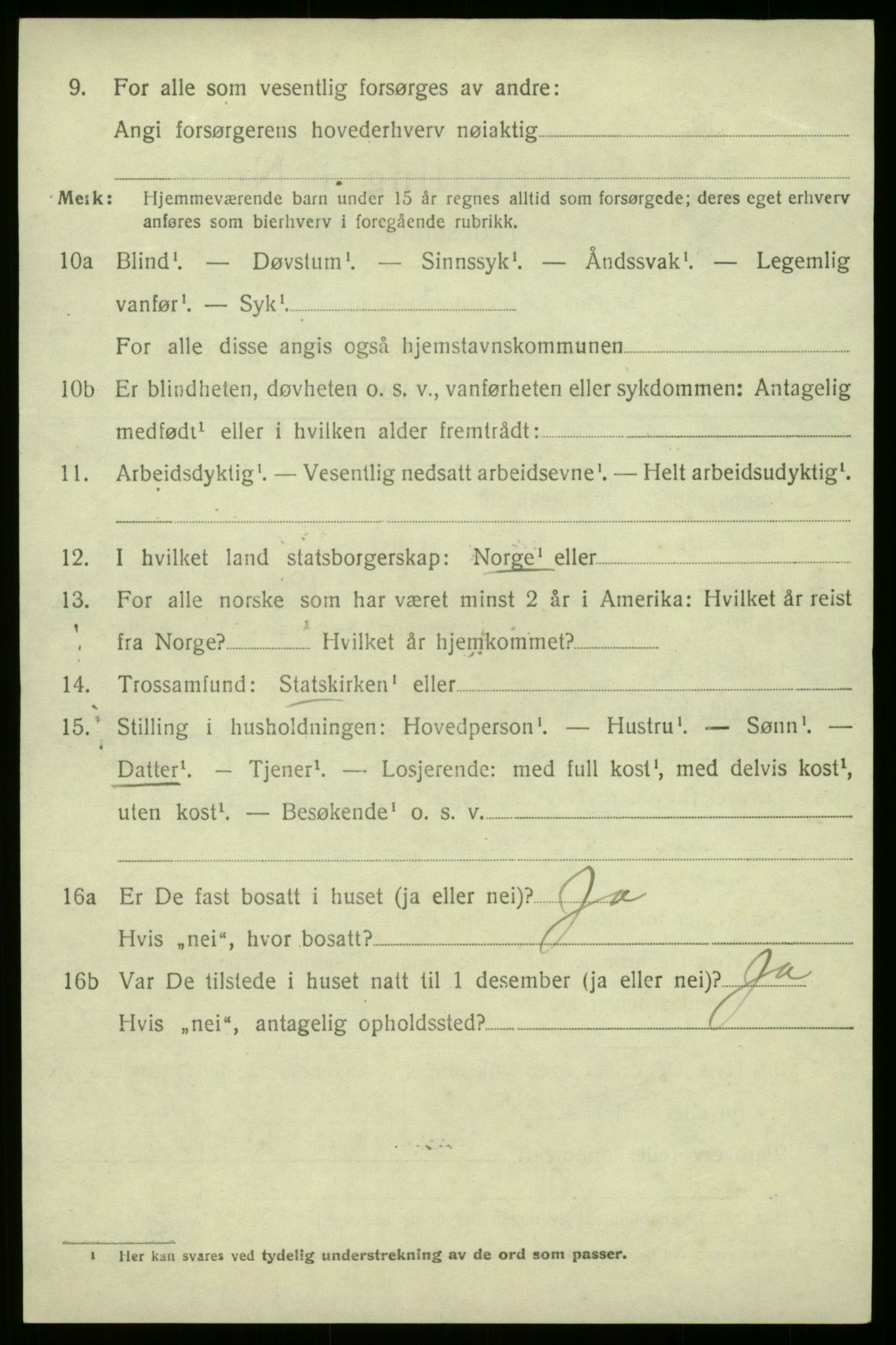 SAB, 1920 census for Jølster, 1920, p. 4307