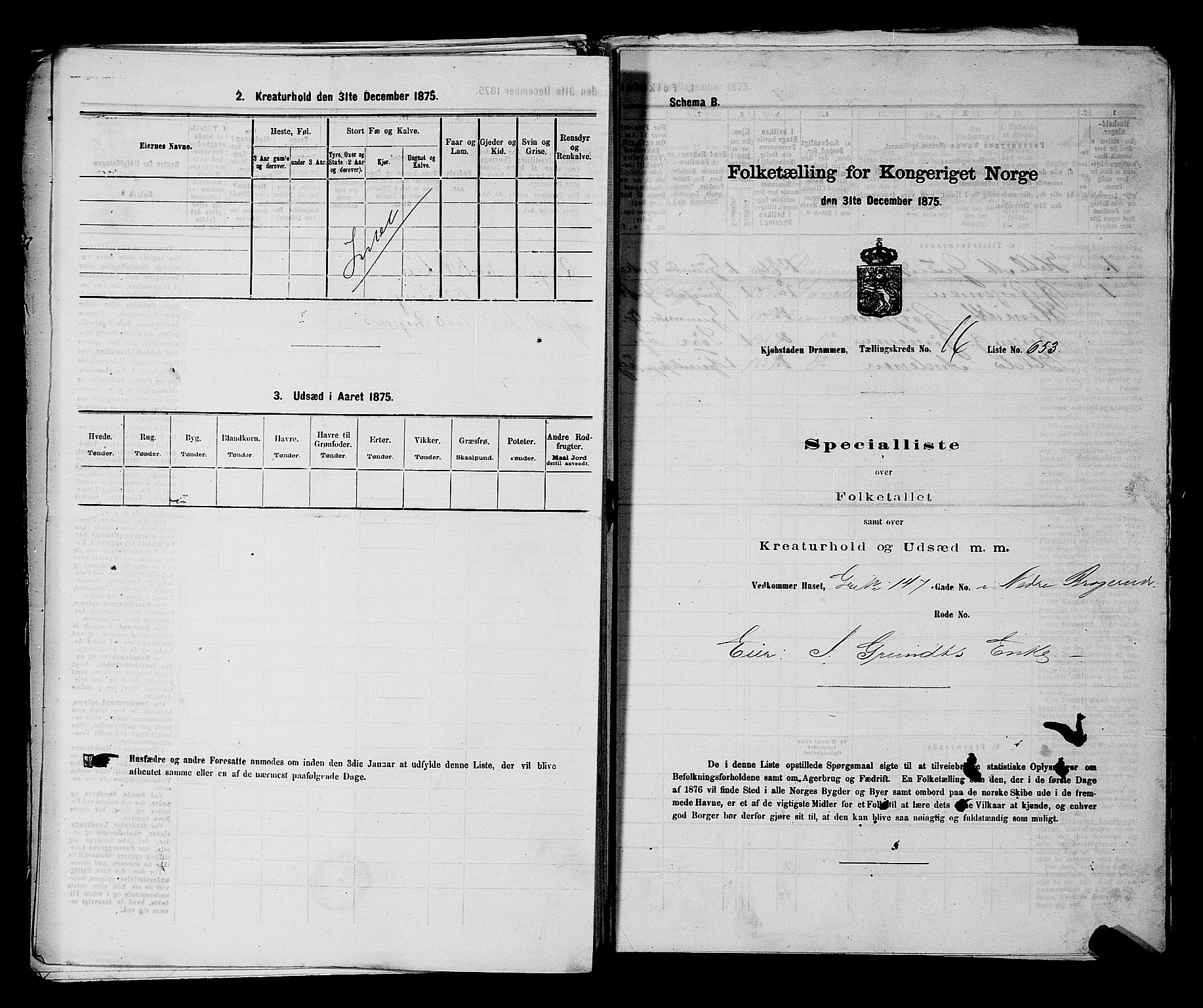 SAKO, 1875 census for 0602 Drammen, 1875, p. 1844