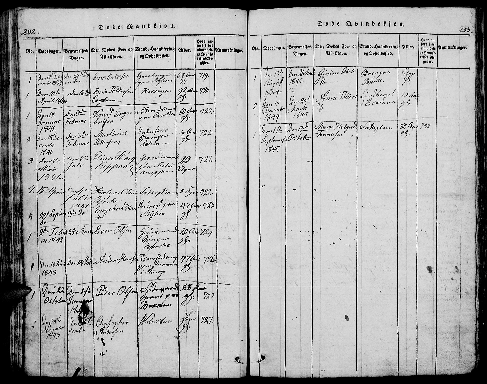 Trysil prestekontor, AV/SAH-PREST-046/H/Ha/Hab/L0005: Parish register (copy) no. 5, 1814-1877, p. 202-203