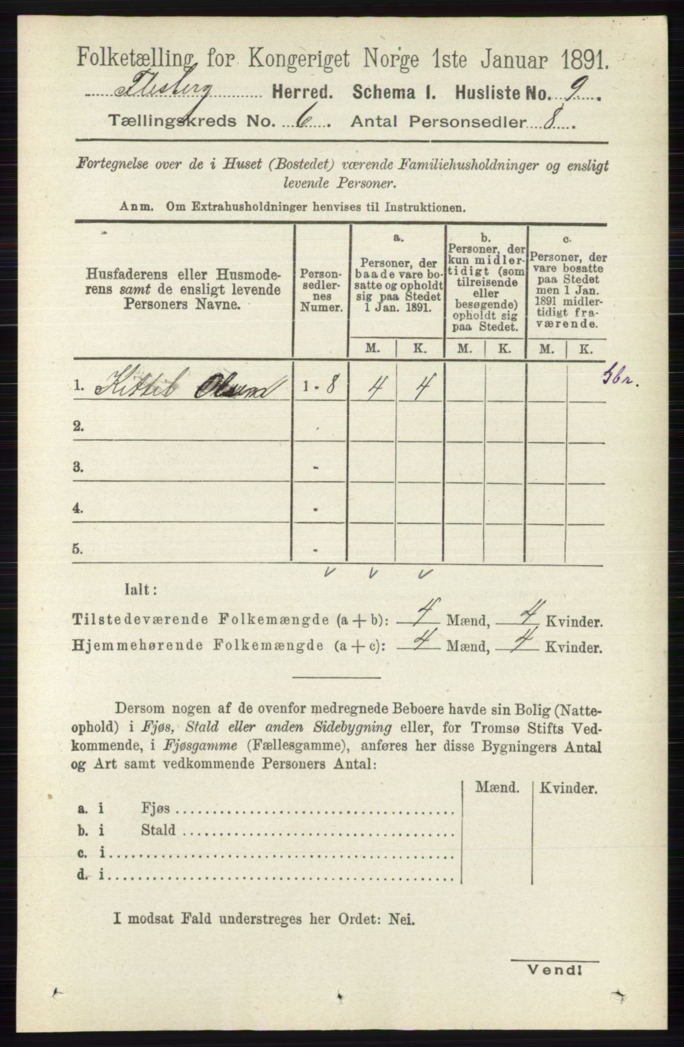 RA, 1891 census for 0631 Flesberg, 1891, p. 929