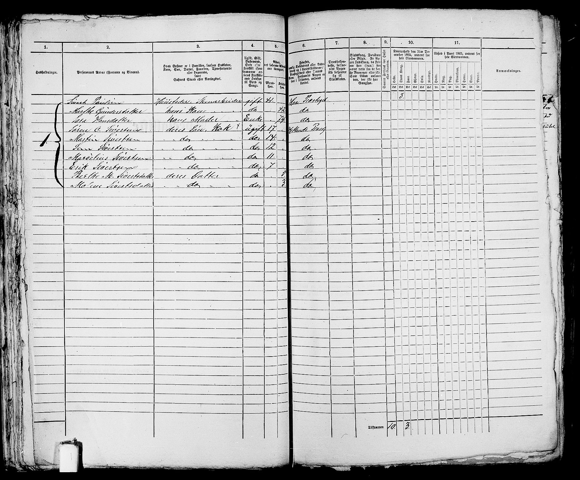 RA, 1865 census for Stavanger, 1865, p. 1070